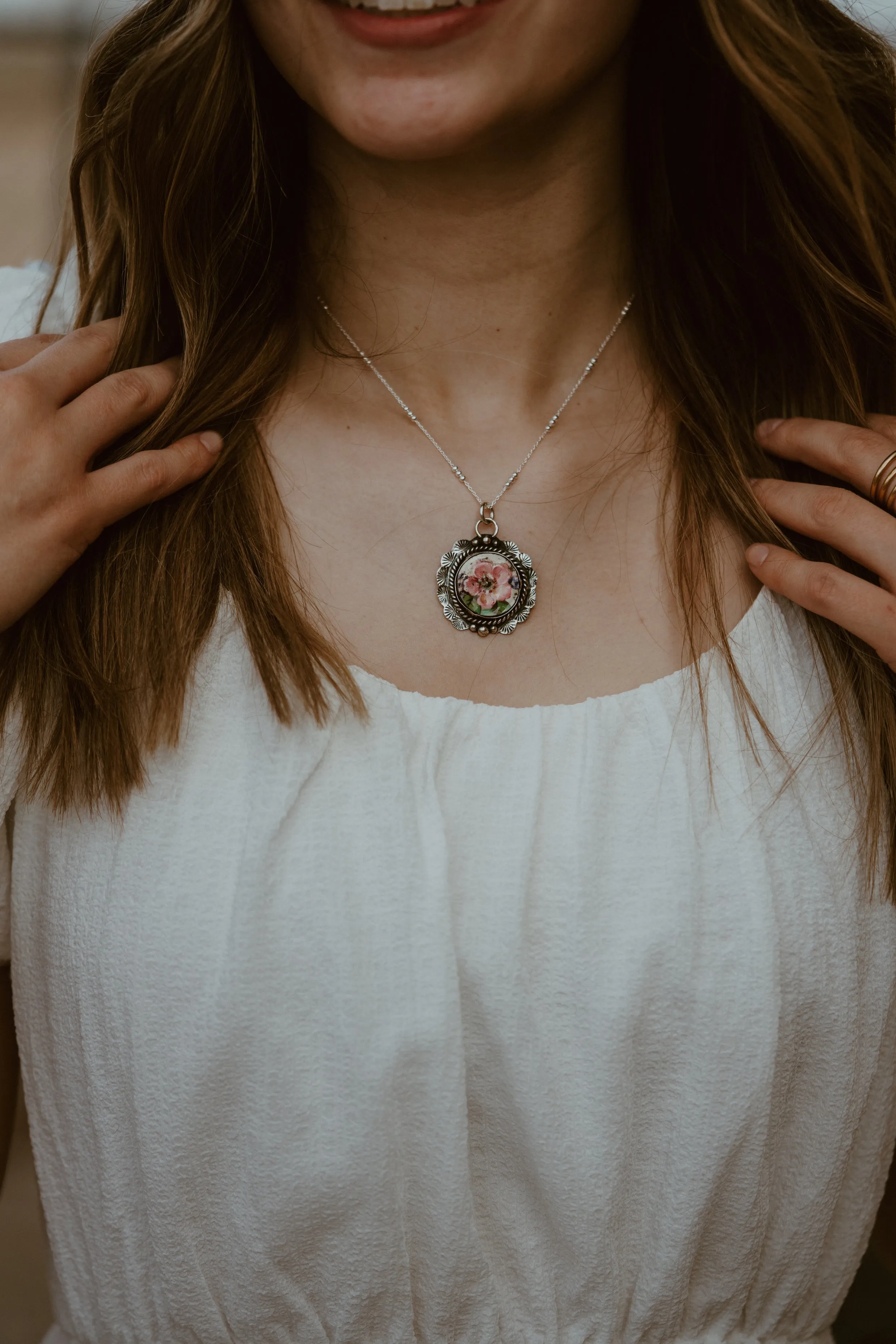 Pink Petunia Necklace sold by Goldie Lew product image thumbnail 2