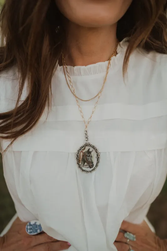 Dos Horsies Necklace sold by Goldie Lew