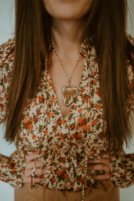 Tan and Brown Saddle | Vintage Pendant sold by Goldie Lew