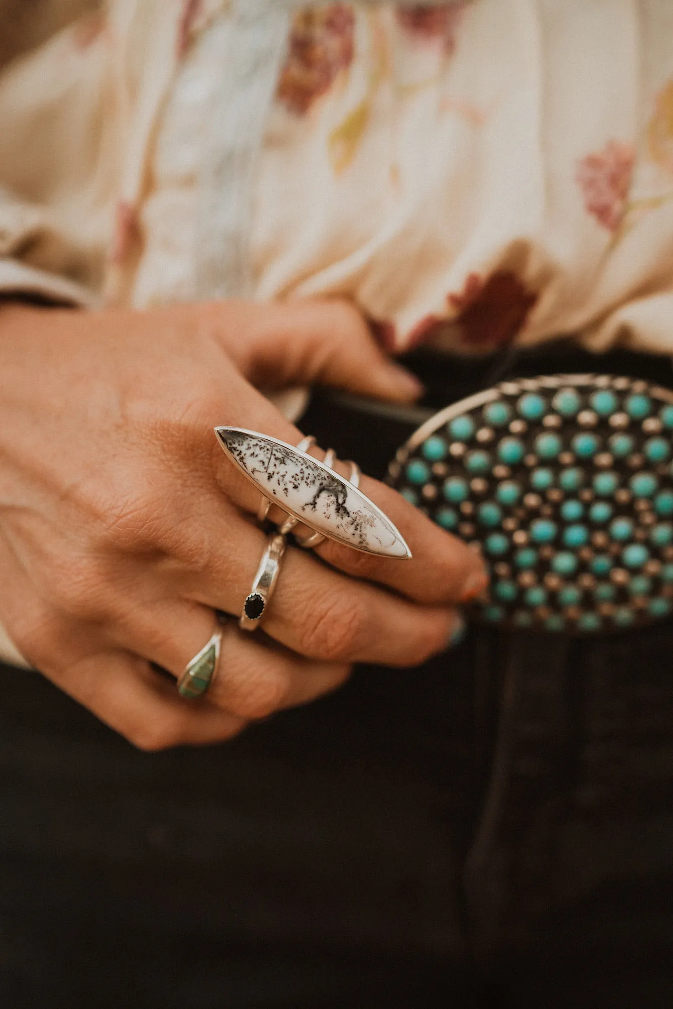 Ruth Ring | Dendritic Opal sold by Goldie Lew product image thumbnail 5