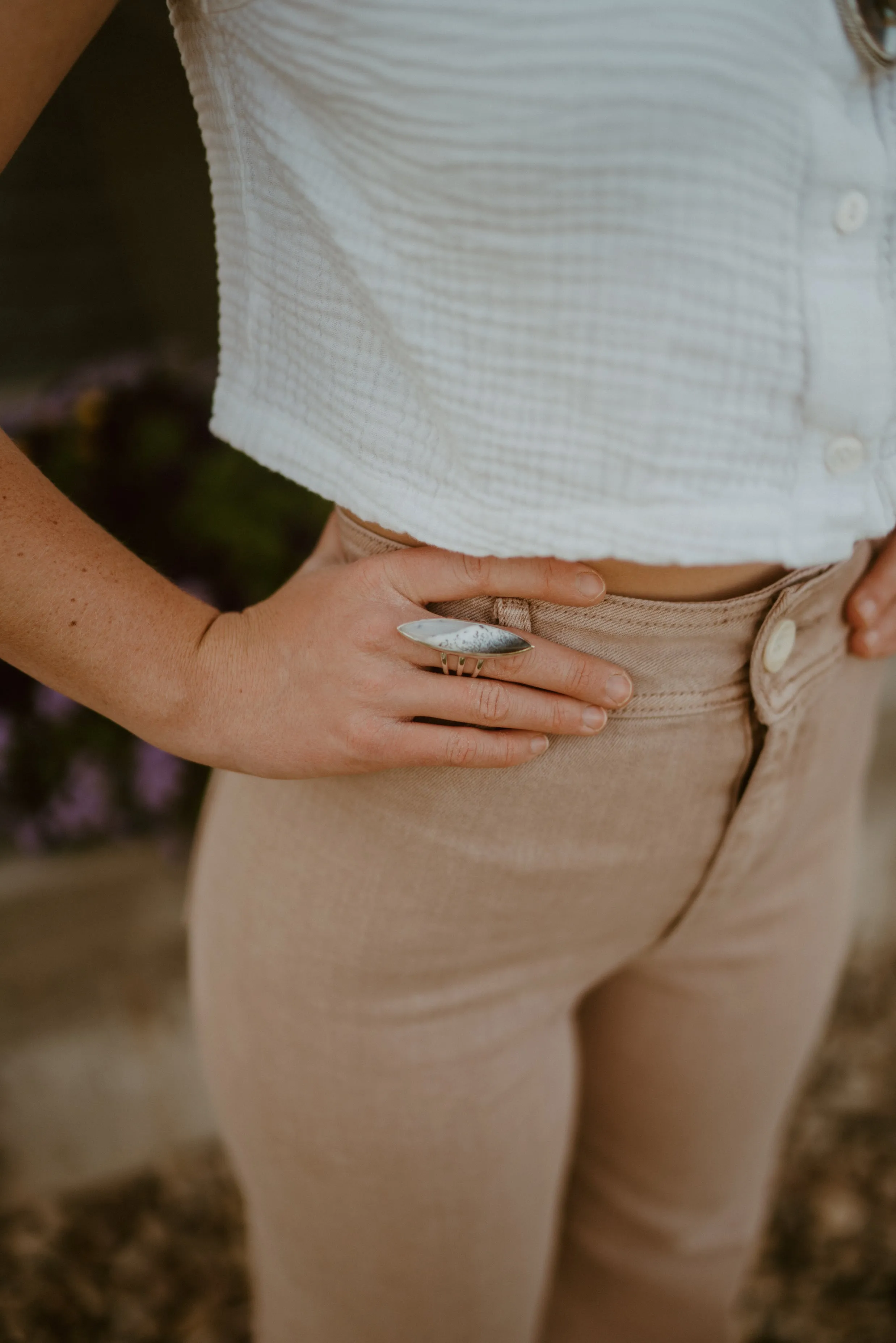 Ruth Ring | Dendritic Opal sold by Goldie Lew product image thumbnail 2