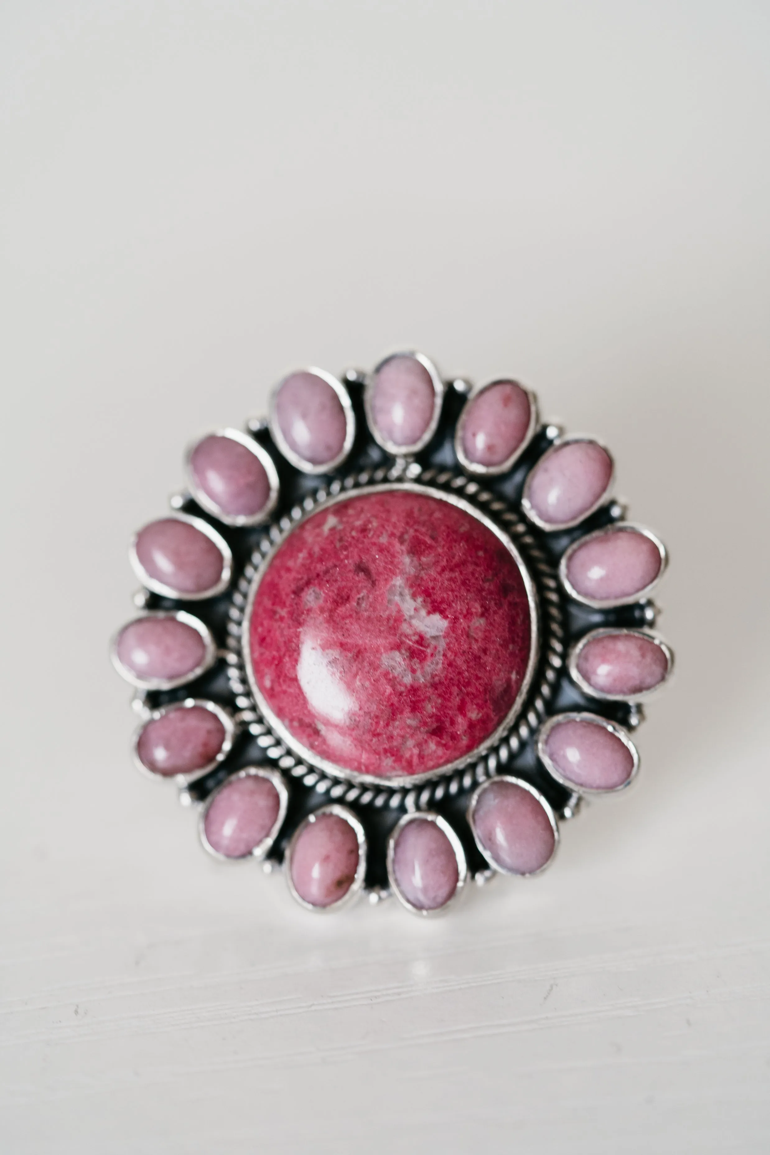 Small Chad Ring | Pink Rhodonite sold by Goldie Lew product image thumbnail 5