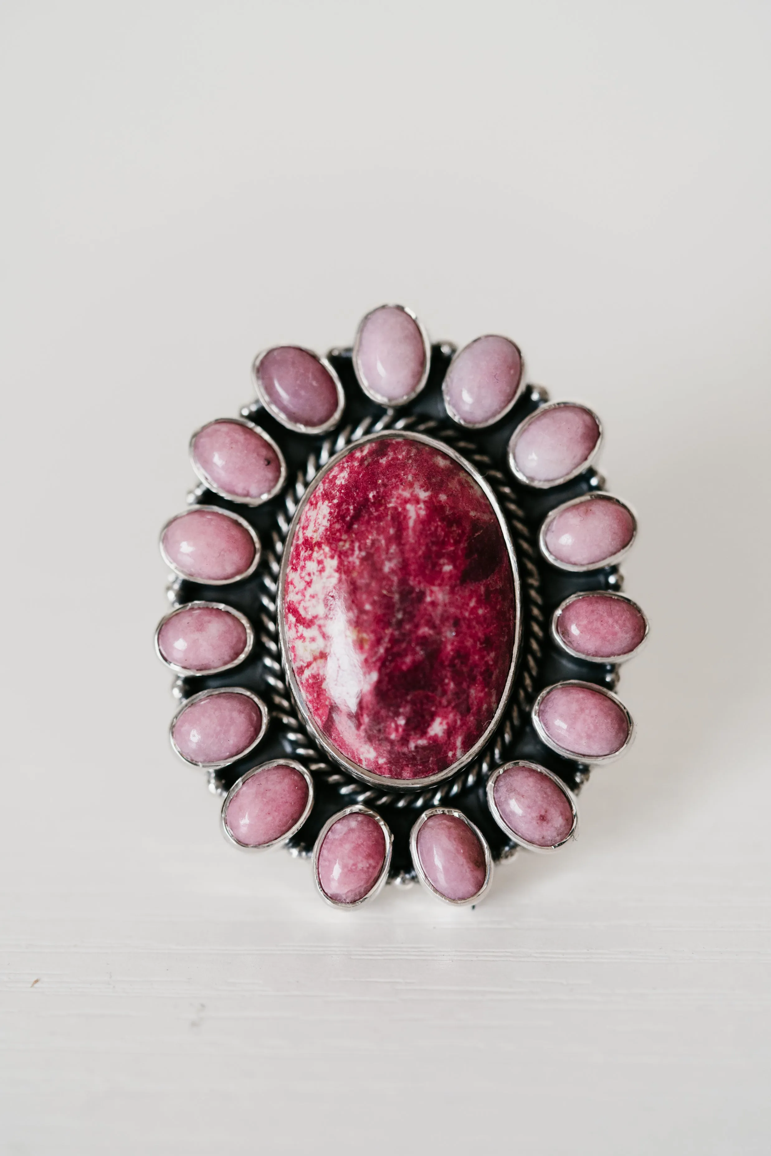 Small Chad Ring | Pink Rhodonite sold by Goldie Lew product image thumbnail 3
