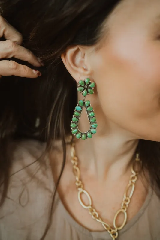 Arabella Earrings | Green Turquoise sold by Goldie Lew