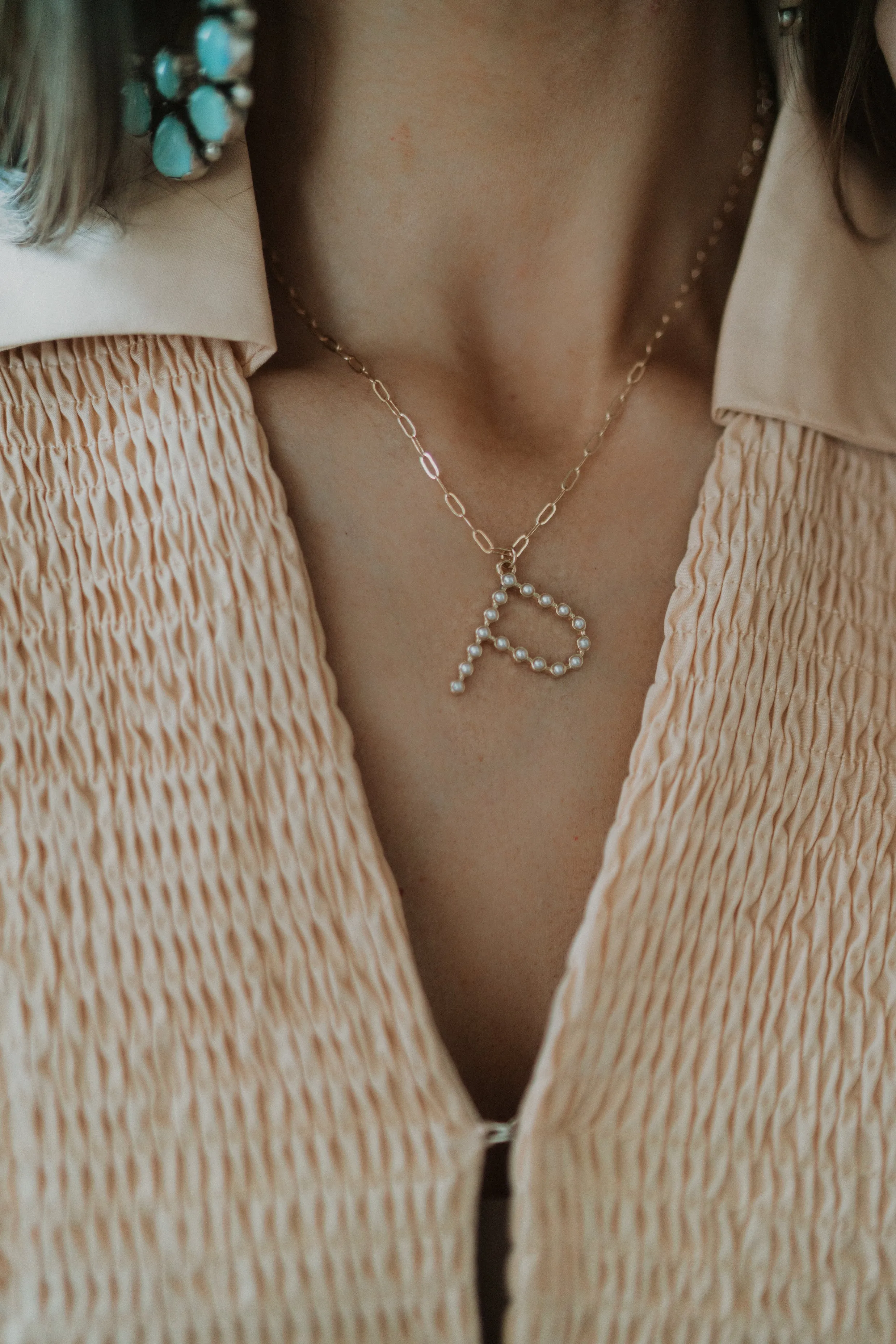 Pearl Initial Necklace sold by Goldie Lew product image thumbnail 2