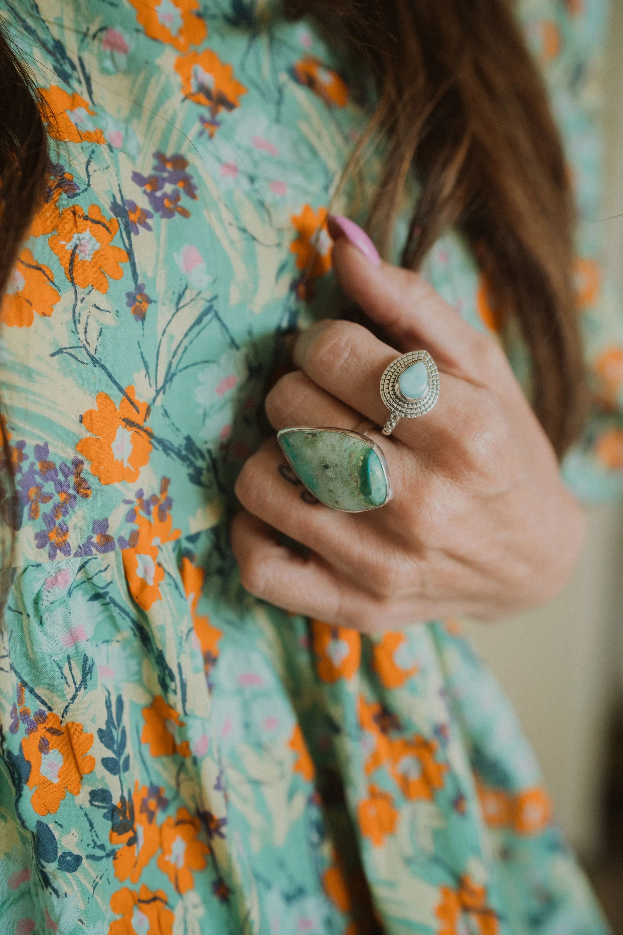 Aisha Ring | Larimar - FINAL SALE sold by Goldie Lew product image thumbnail 4
