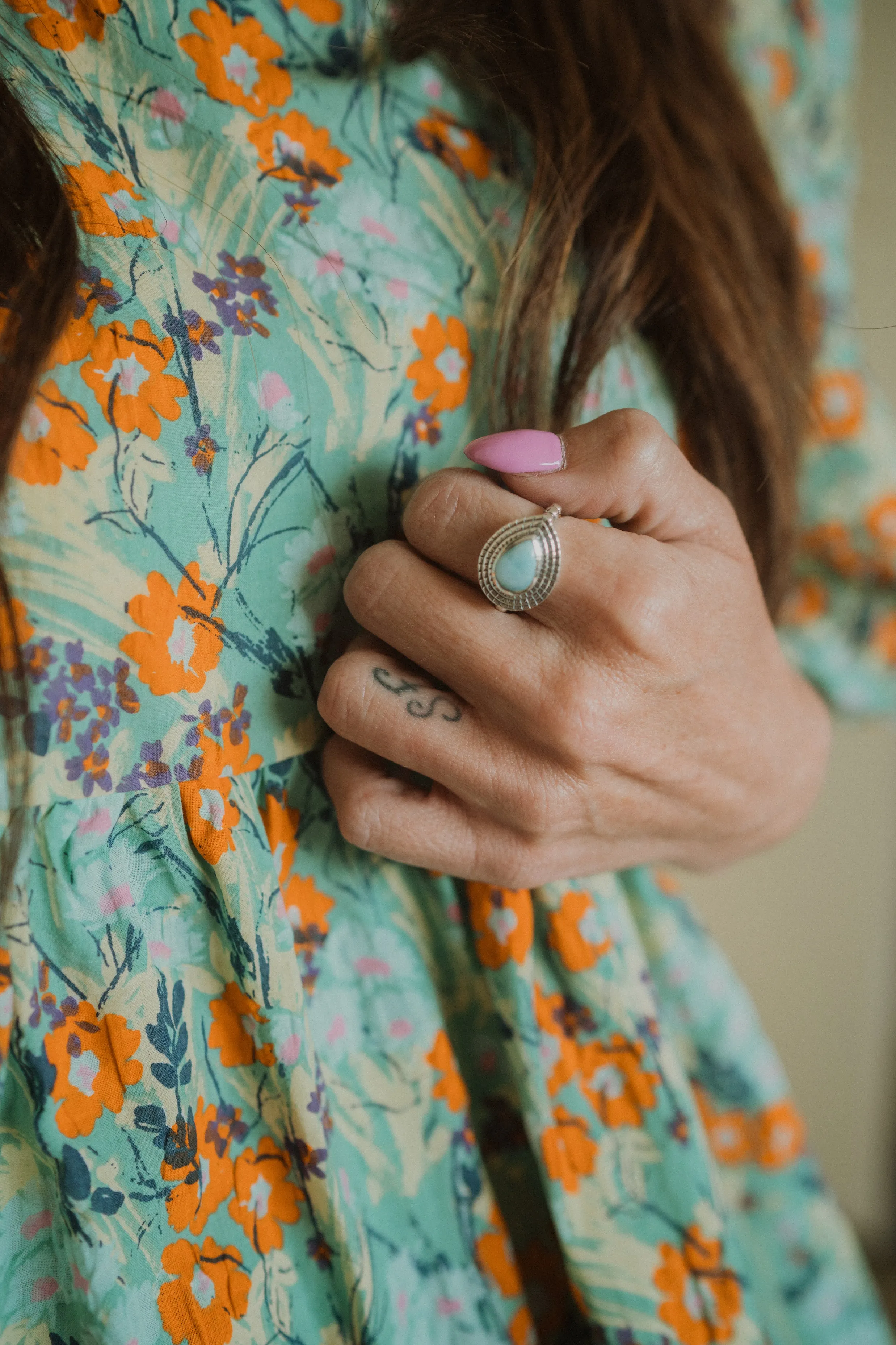 Aisha Ring | Larimar - FINAL SALE sold by Goldie Lew product image thumbnail 2
