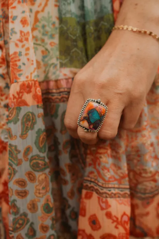 Aaliyah Ring | Pink Spiny Turquoise sold by Goldie Lew