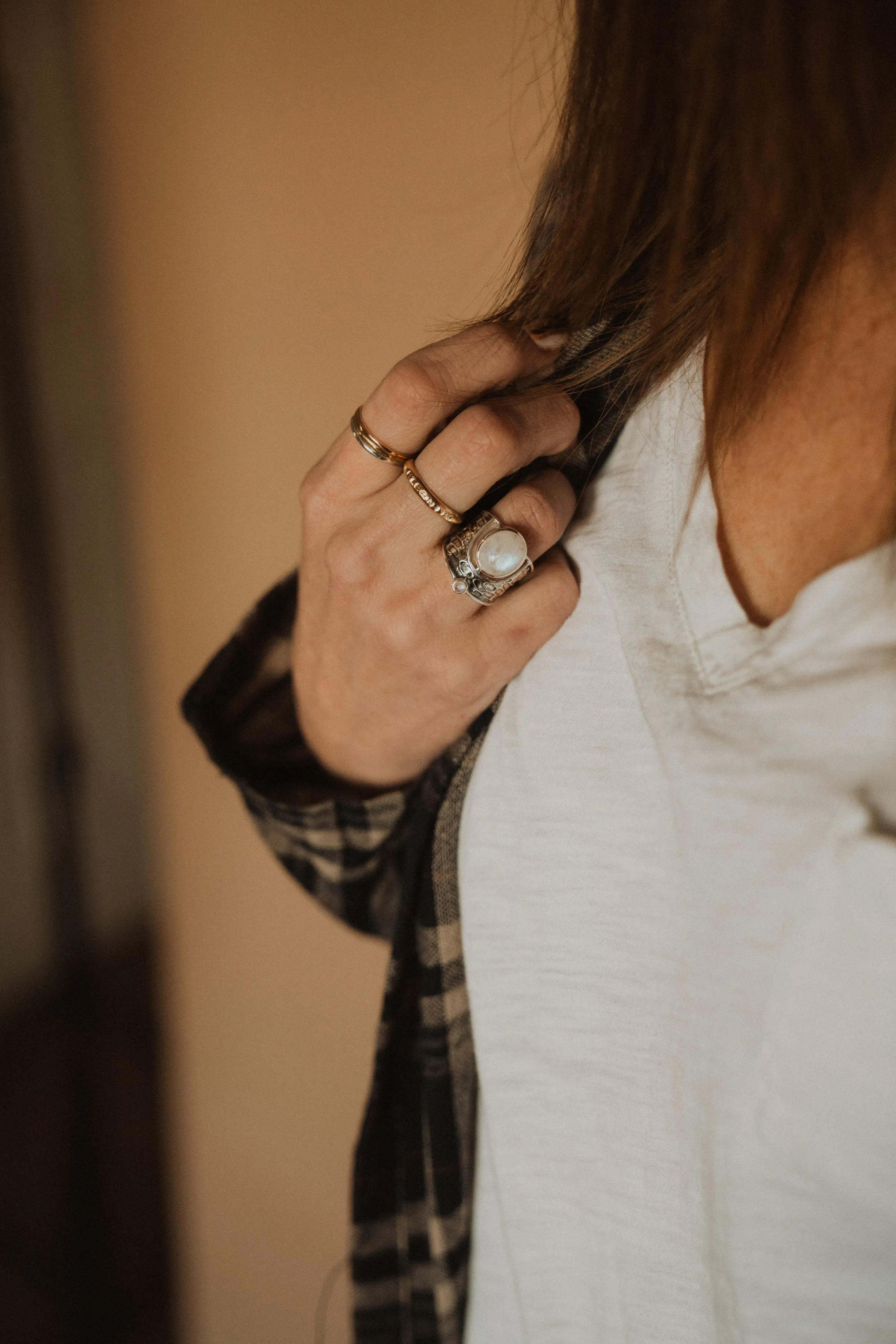 Claudette Ring | Rainbow Moonstone - FINAL SALE sold by Goldie Lew product image thumbnail 4