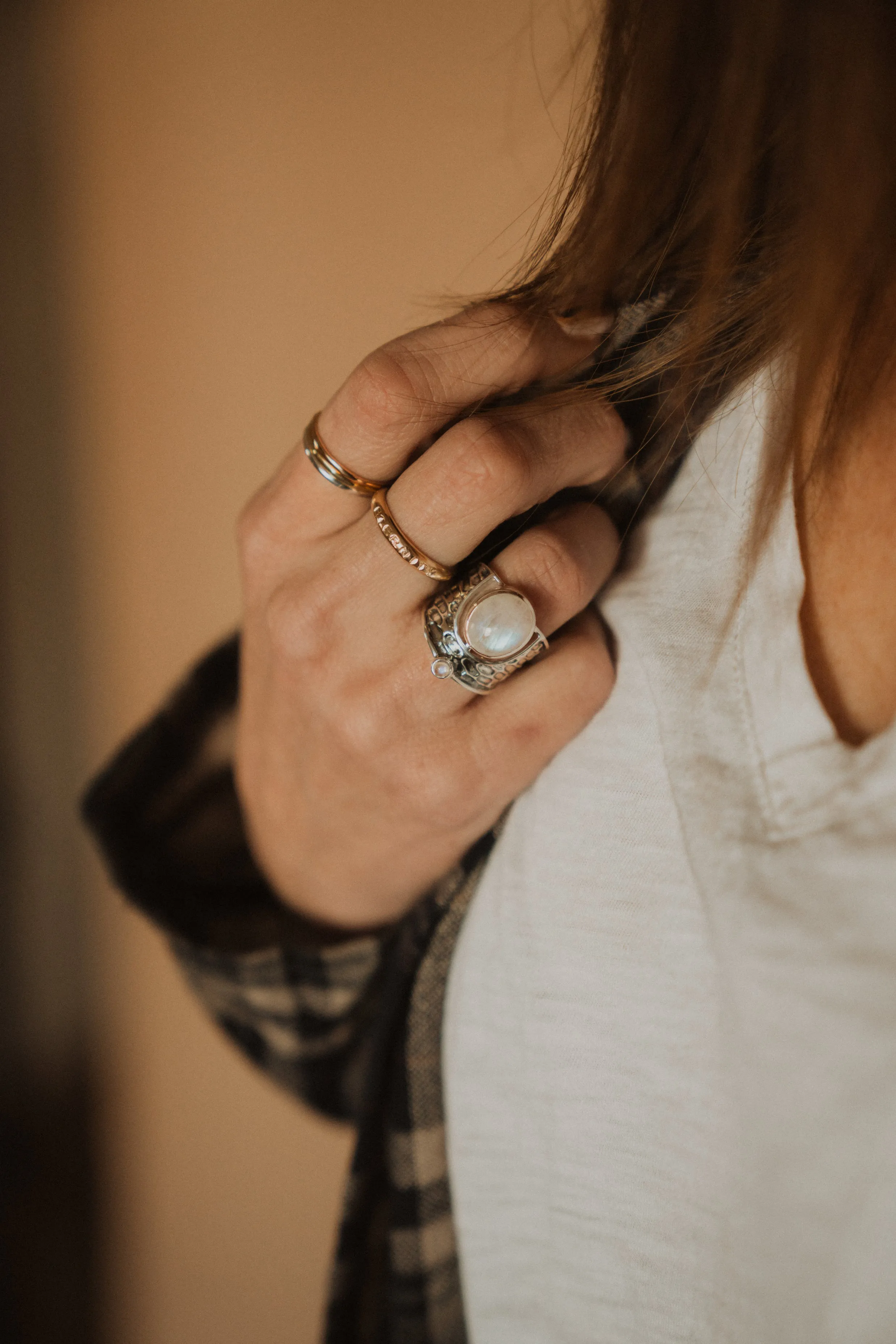 Claudette Ring | Rainbow Moonstone - FINAL SALE sold by Goldie Lew product image thumbnail 2