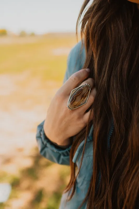 Jenni Kait Ring | Montana Agate sold by Goldie Lew