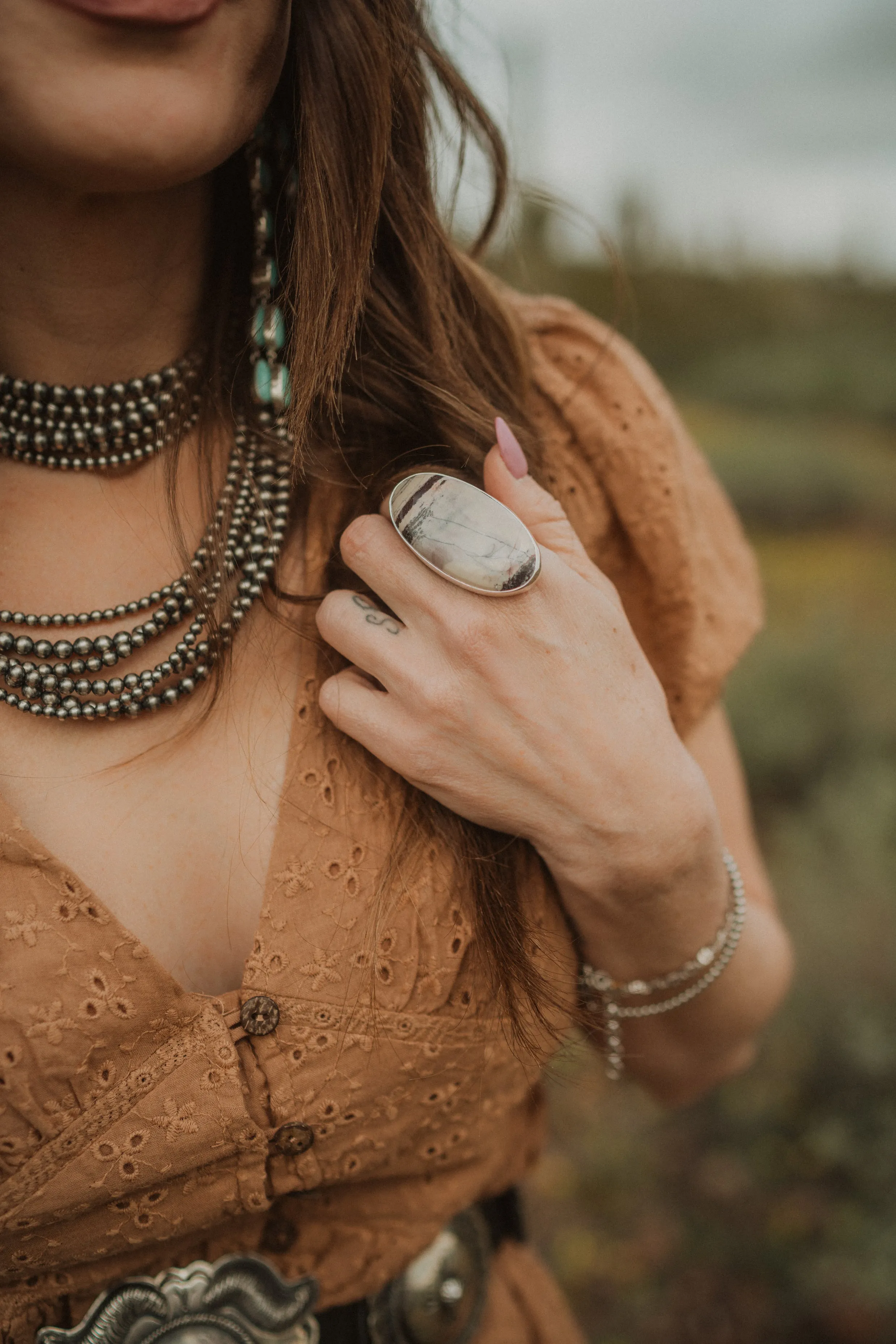 Palladia Ring | Porcelain Jasper sold by Goldie Lew product image thumbnail 2