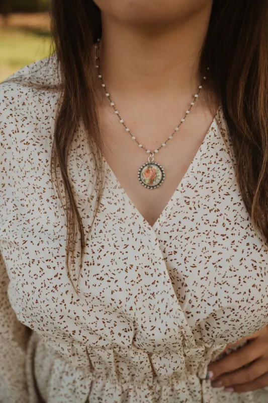 Floral Vintage Pendant Necklace sold by Goldie Lew