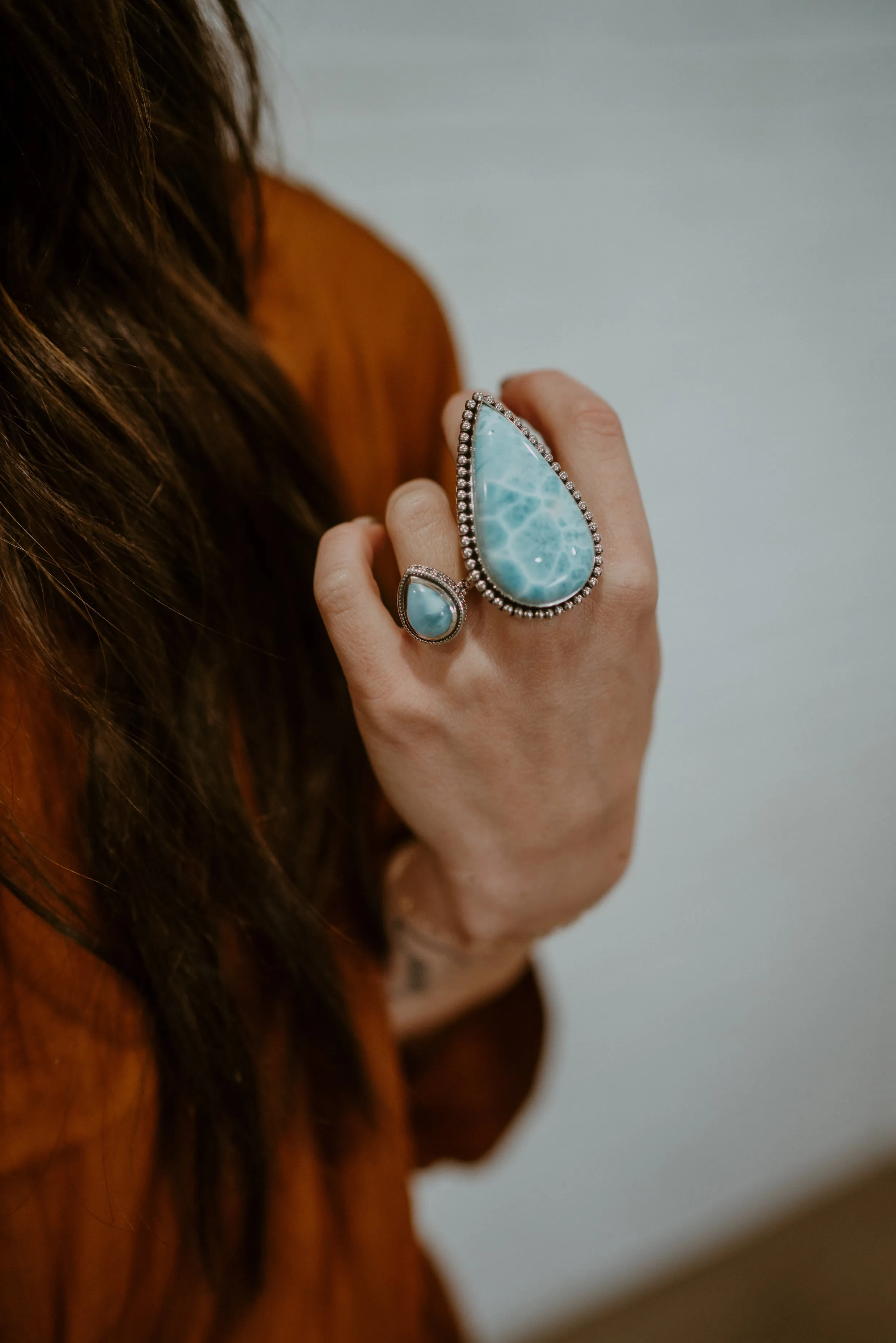 Ethan Ring | Larimar sold by Goldie Lew product image thumbnail 2