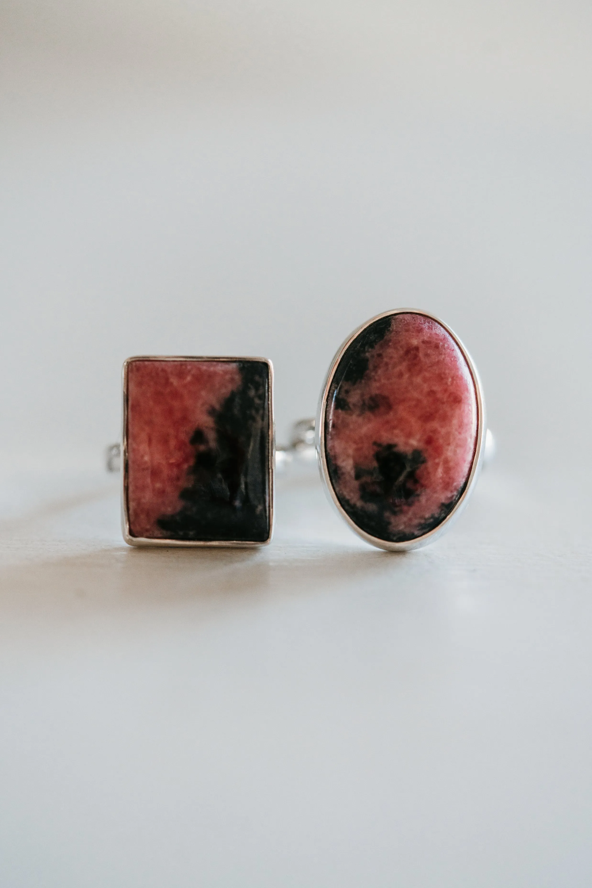 Tammy Ring | Pink Rhodonite sold by Goldie Lew