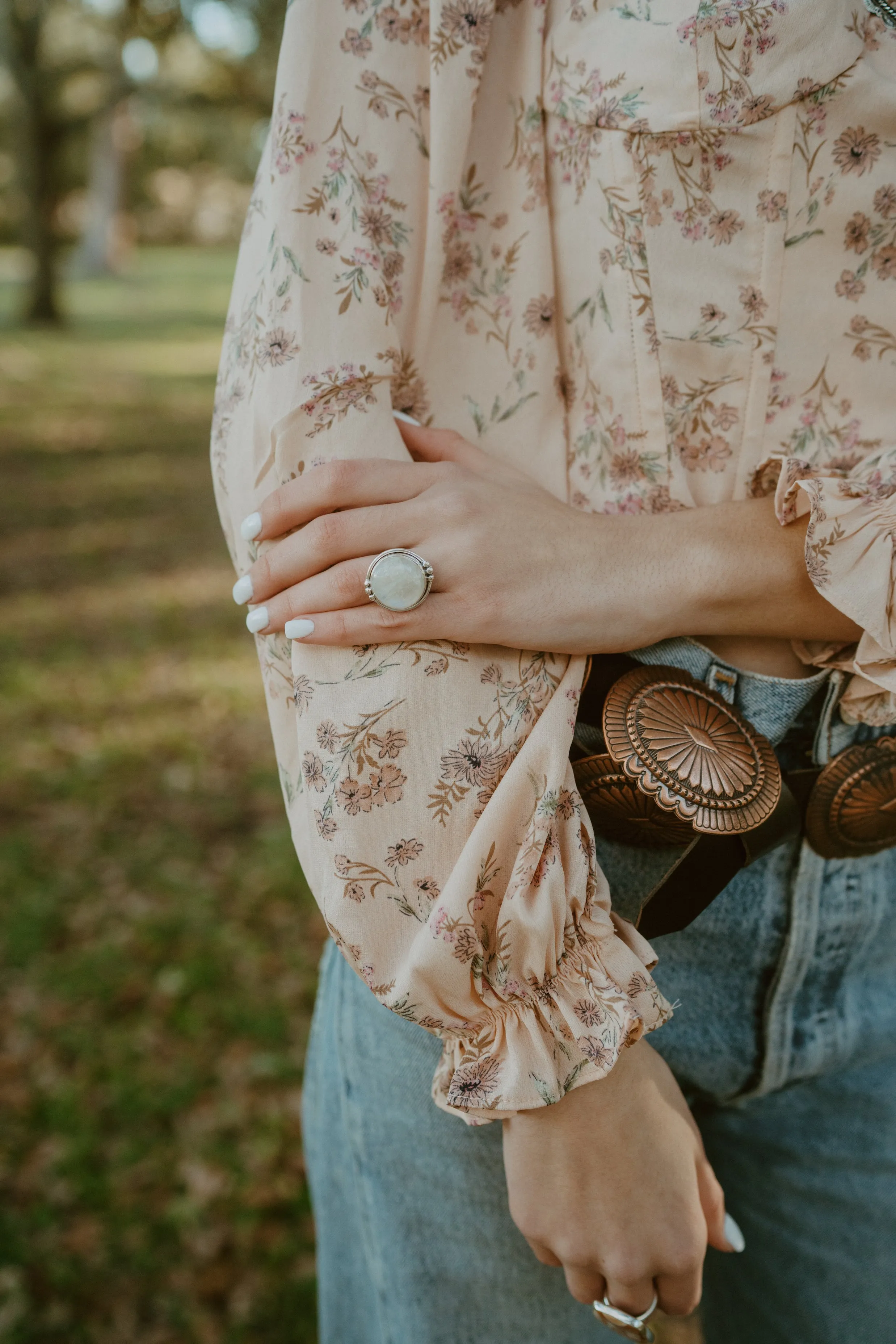 Vita Ring | Rainbow Moonstone sold by Goldie Lew product image thumbnail 2