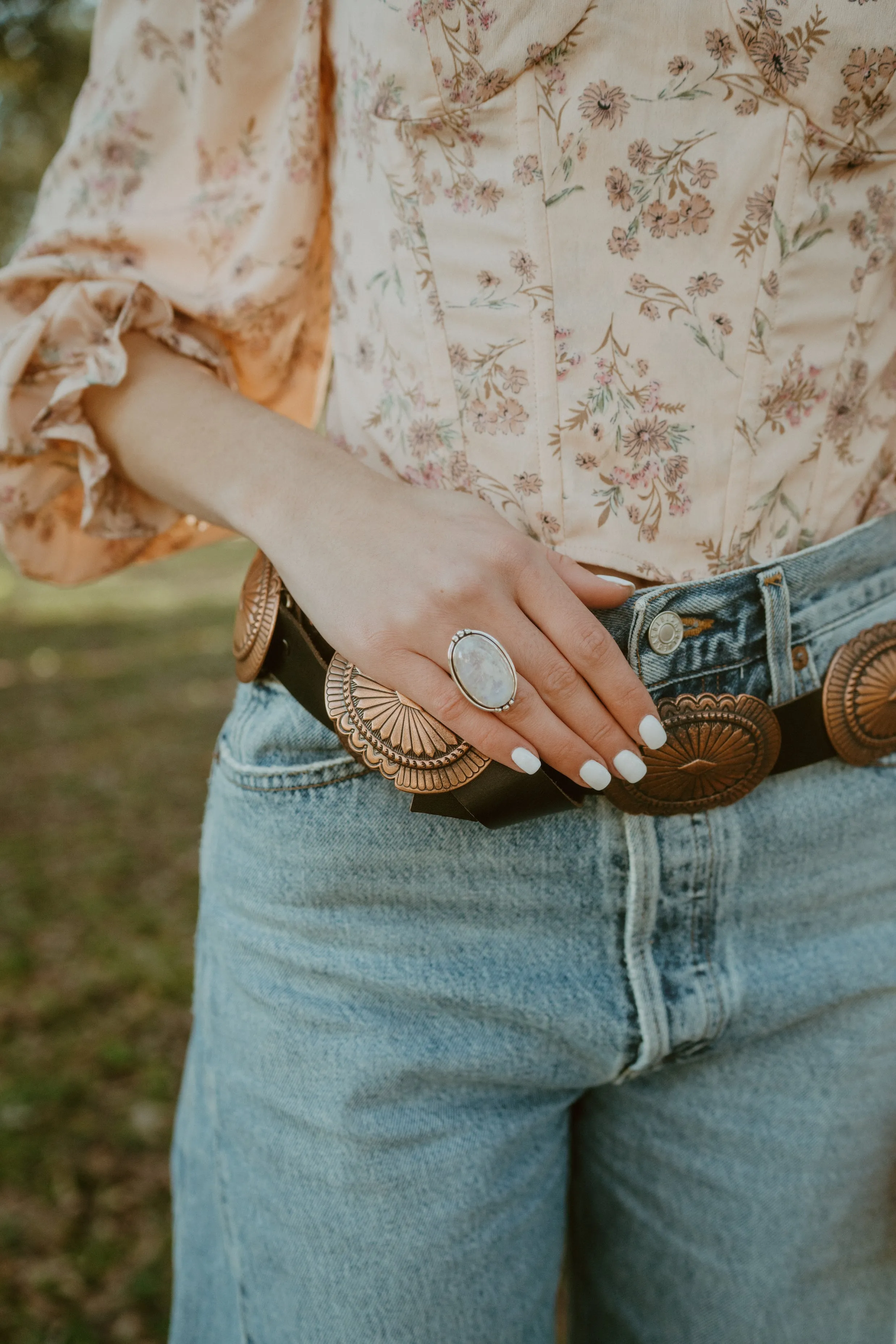 Vita Ring | Rainbow Moonstone sold by Goldie Lew product image thumbnail 5