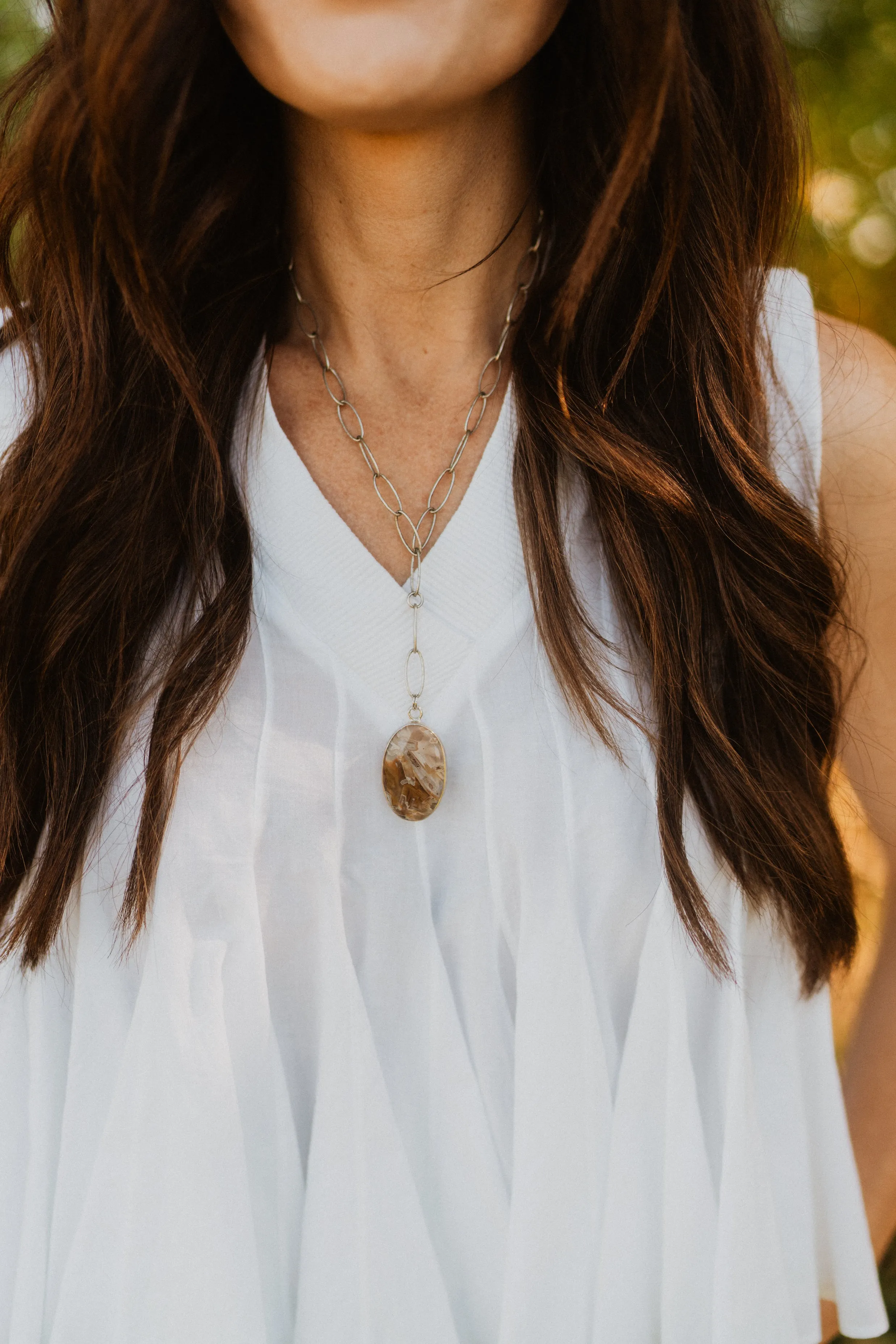 Fern Necklace | Agate - FINAL SALE sold by Goldie Lew