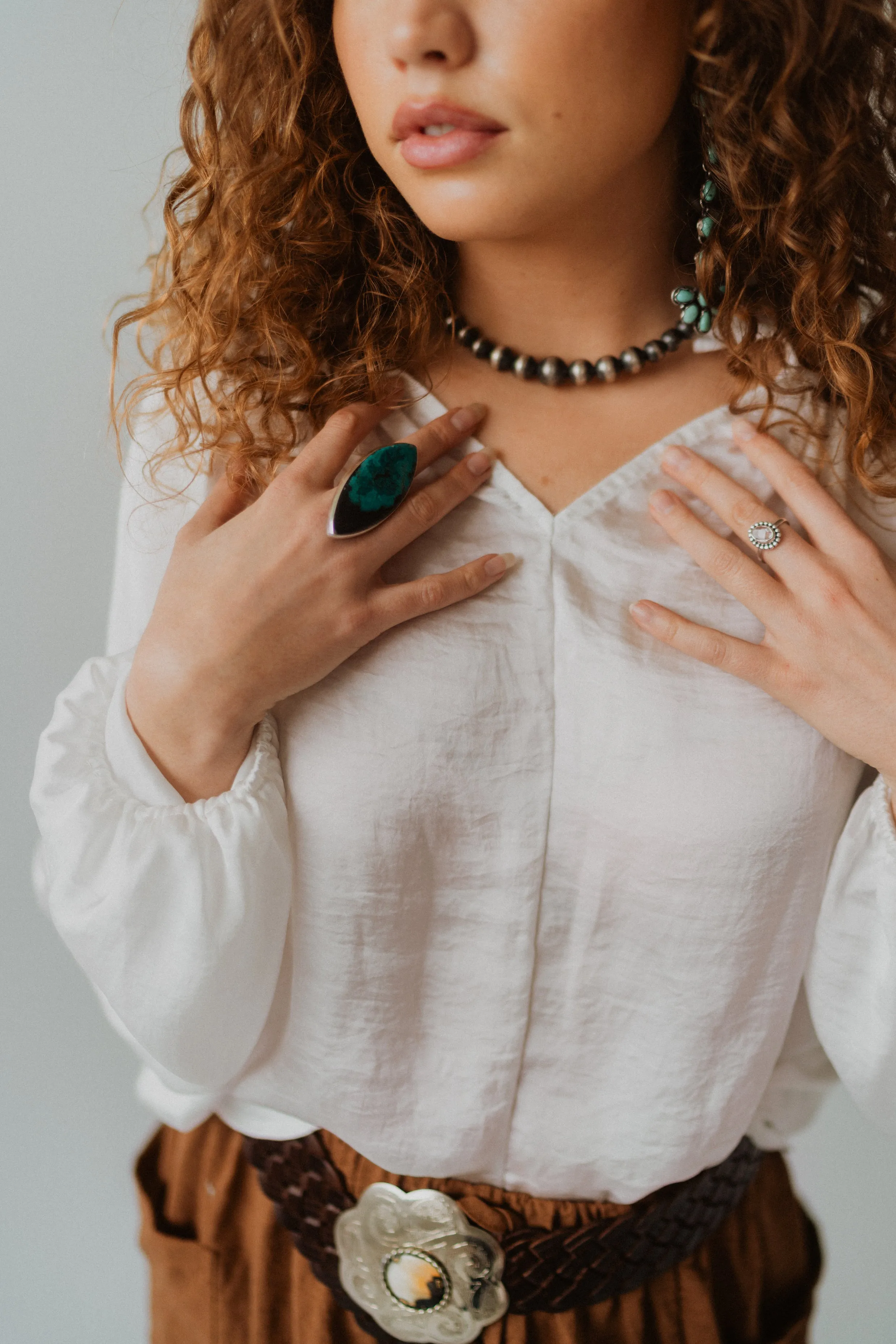 Celine Ring | Azurite Malachite sold by Goldie Lew product image thumbnail 3