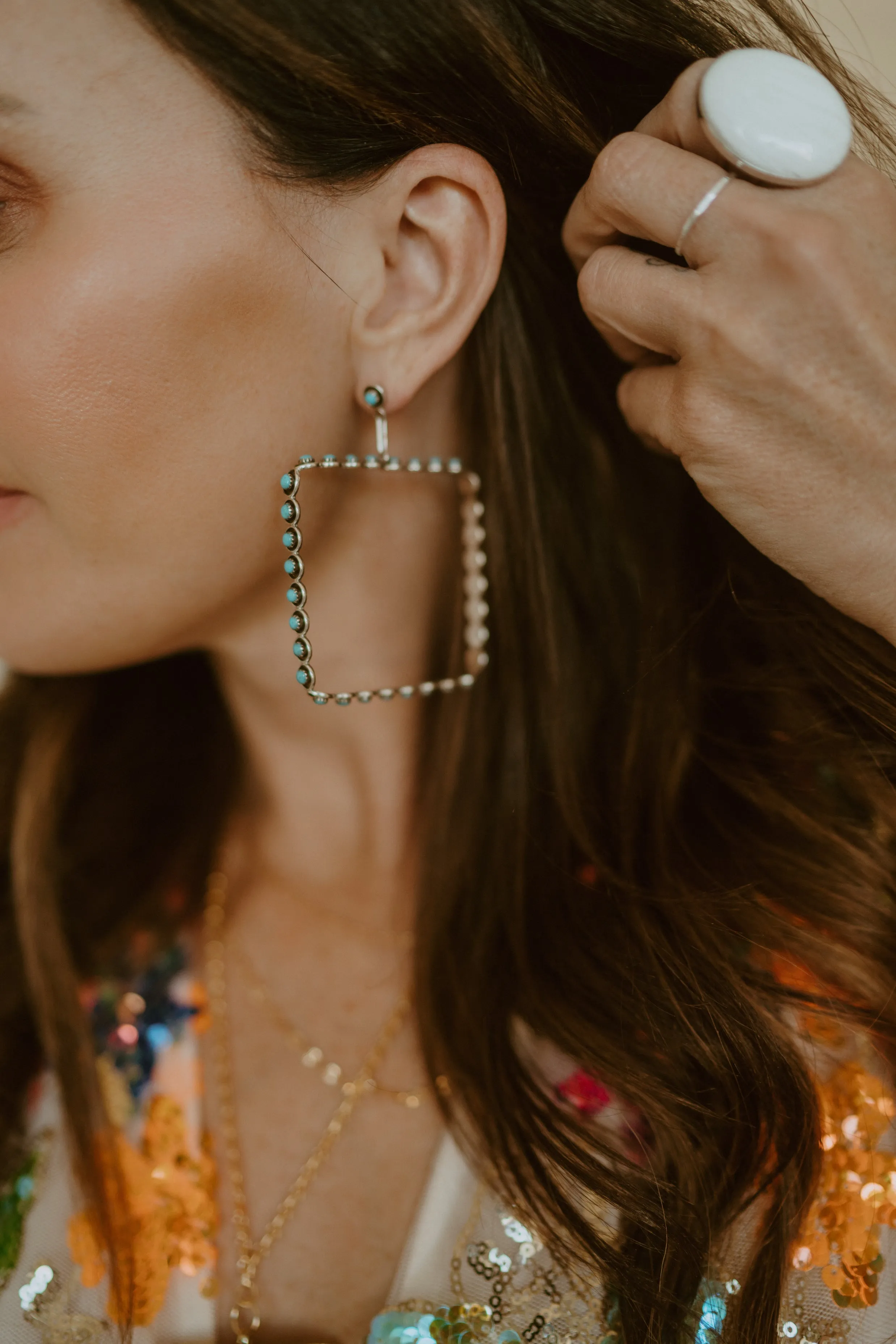 Betsy Earrings | Square sold by Goldie Lew