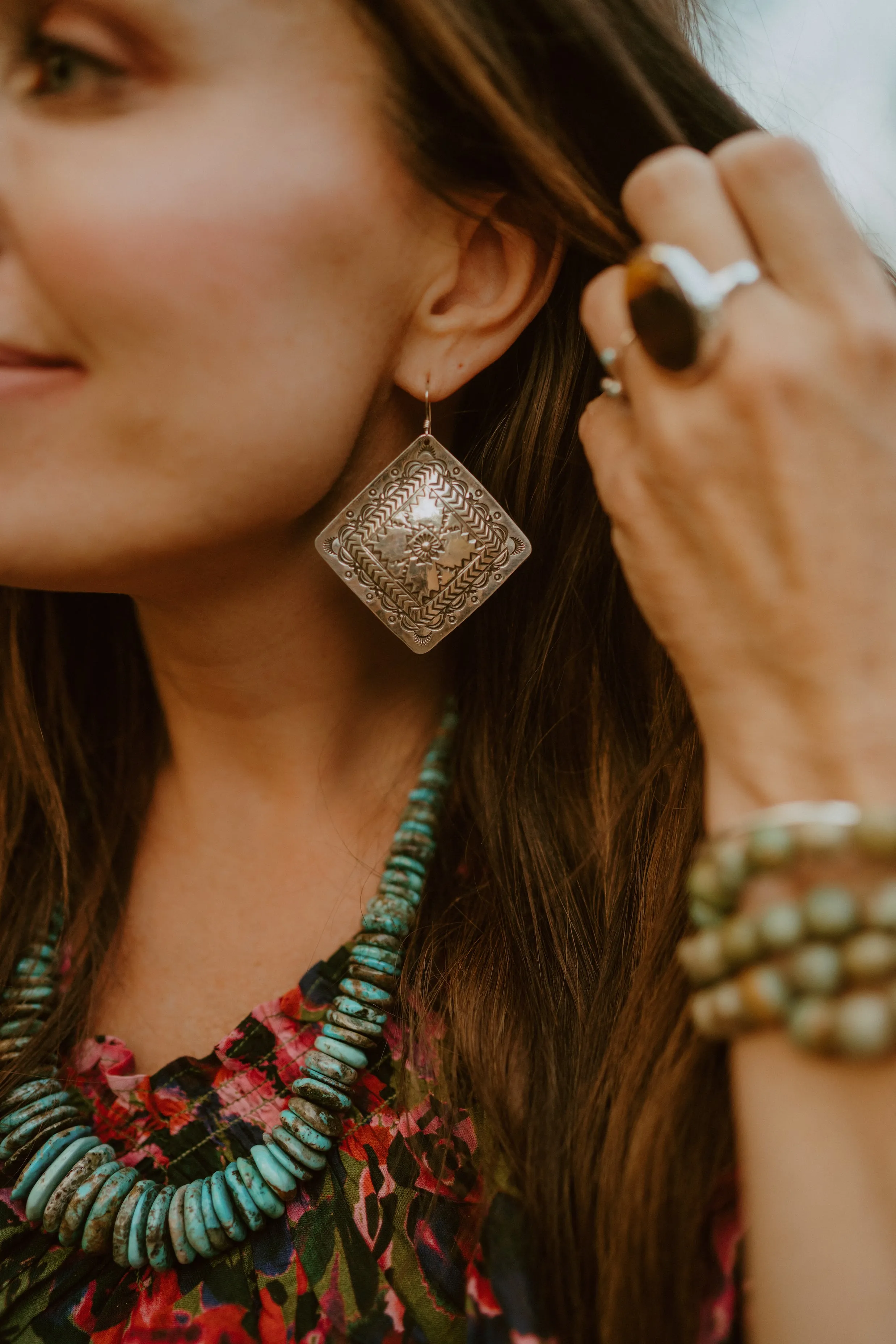 Concho Earrings #33 sold by Goldie Lew product image thumbnail 2