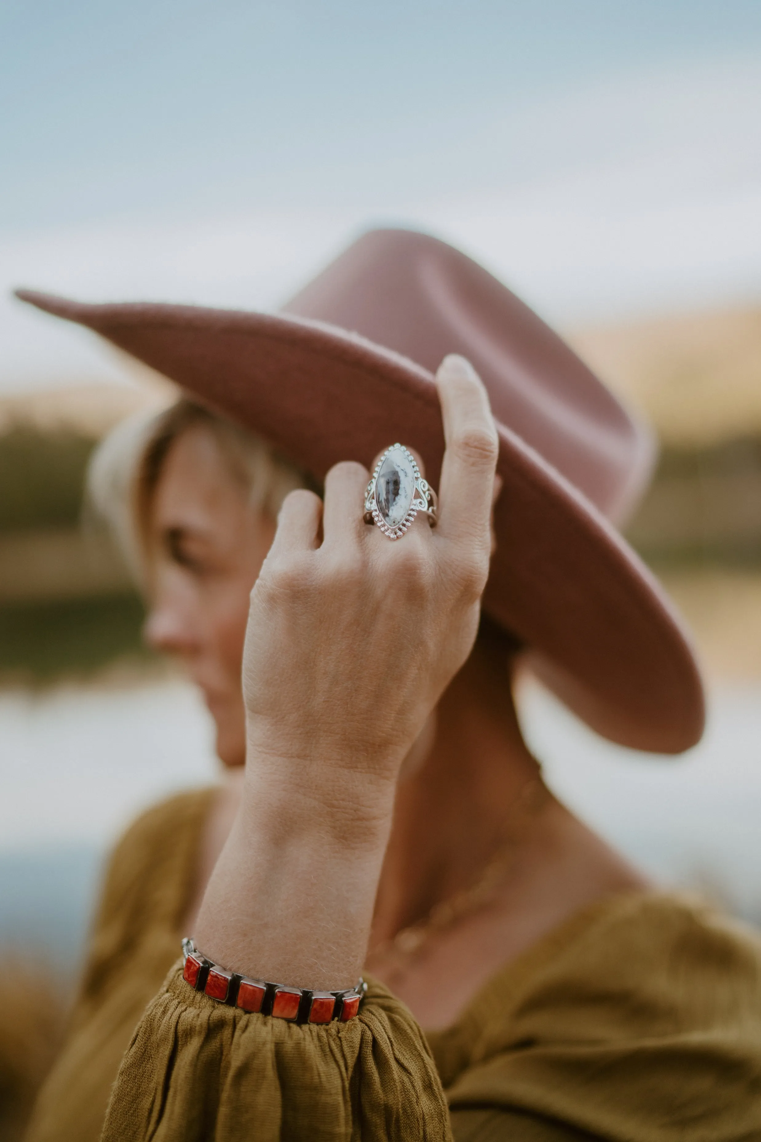 Baylee Ring | Dendritic Opal sold by Goldie Lew product image thumbnail 4