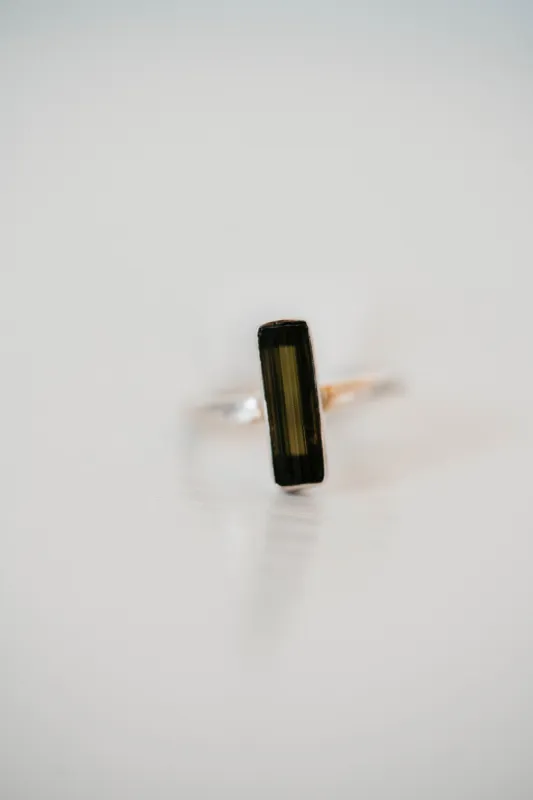 Eddison Ring | Small Vertical | Green - FINAL SALE sold by Goldie Lew