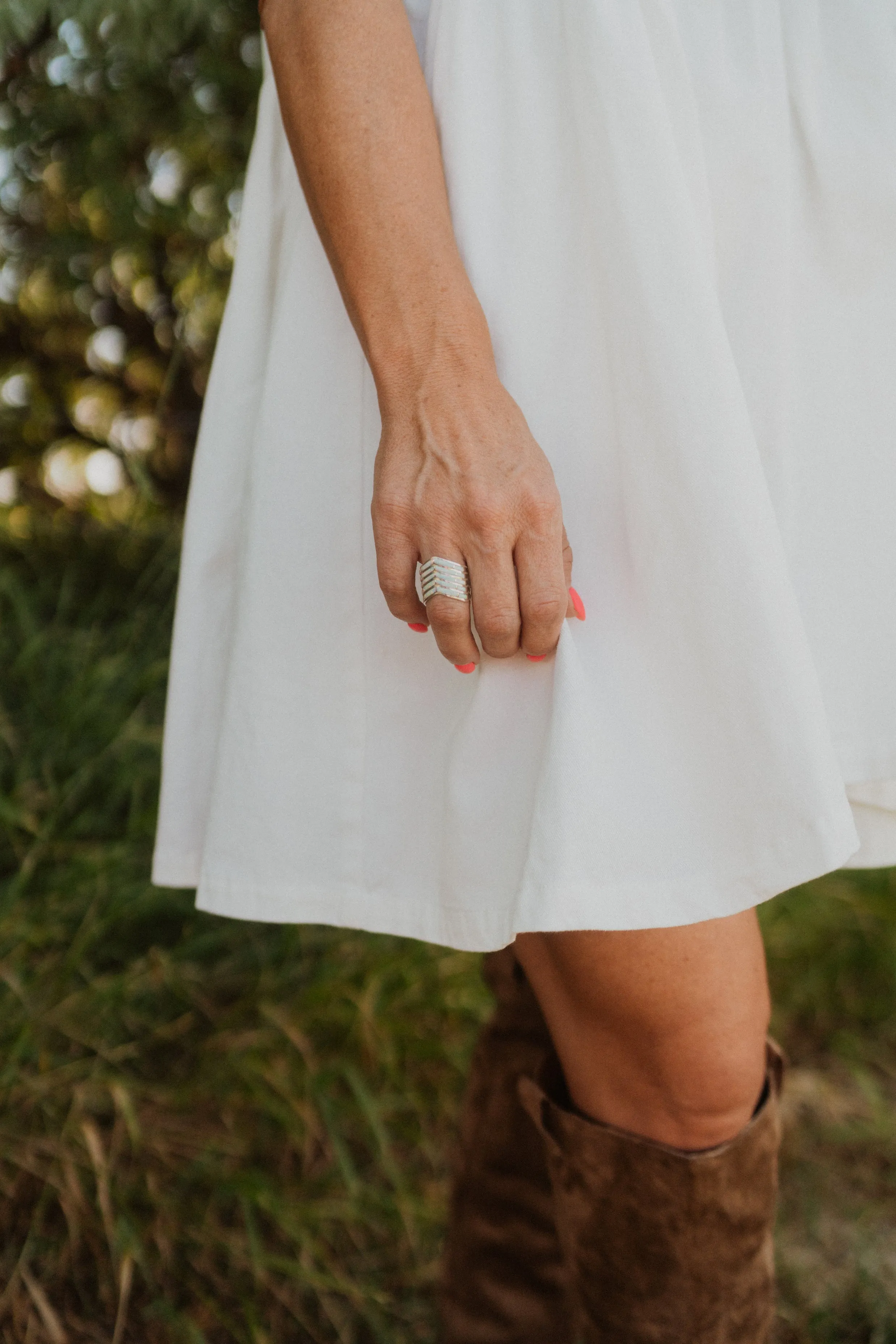 5 Bar Slanted Ring | White Opal sold by Goldie Lew product image thumbnail 3