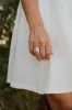 5 Bar Slanted Ring | White Opal sold by Goldie Lew