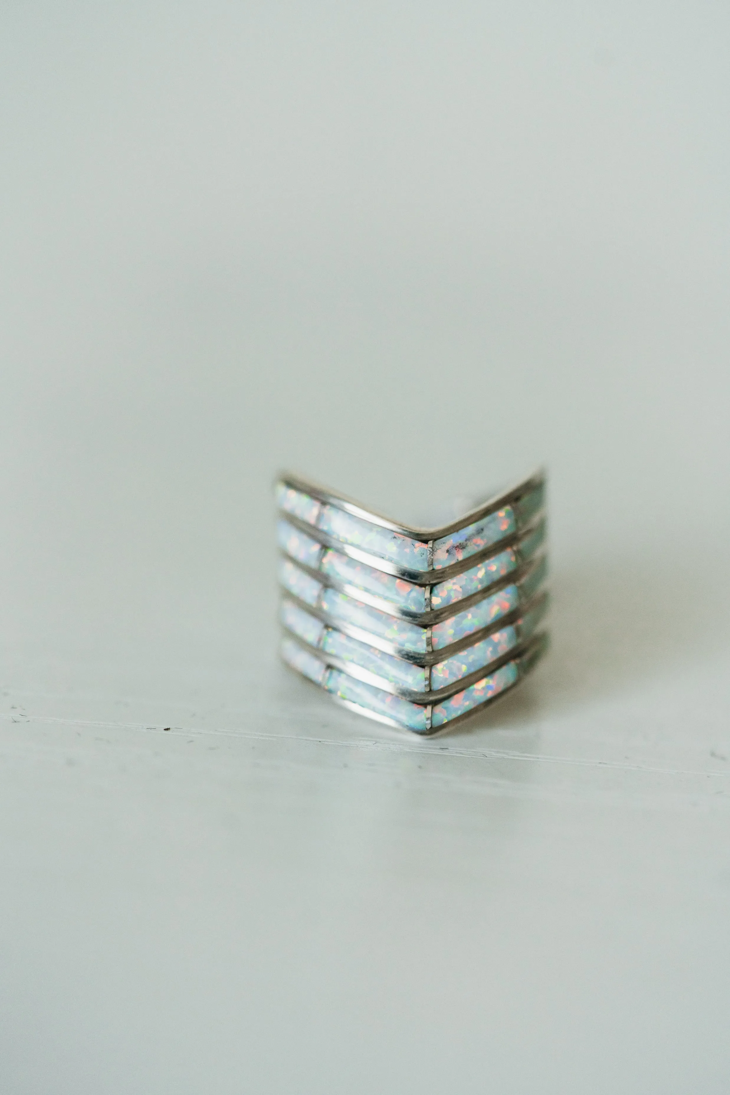 5 Bar Slanted Ring | White Opal sold by Goldie Lew product image thumbnail 2