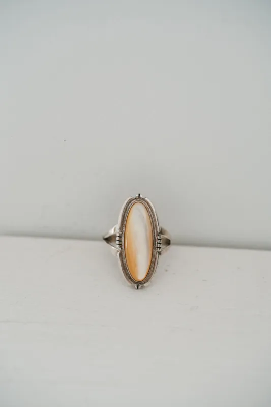 Hazel Ring | Yellow Mother of Pearl - FINAL SALE sold by Goldie Lew