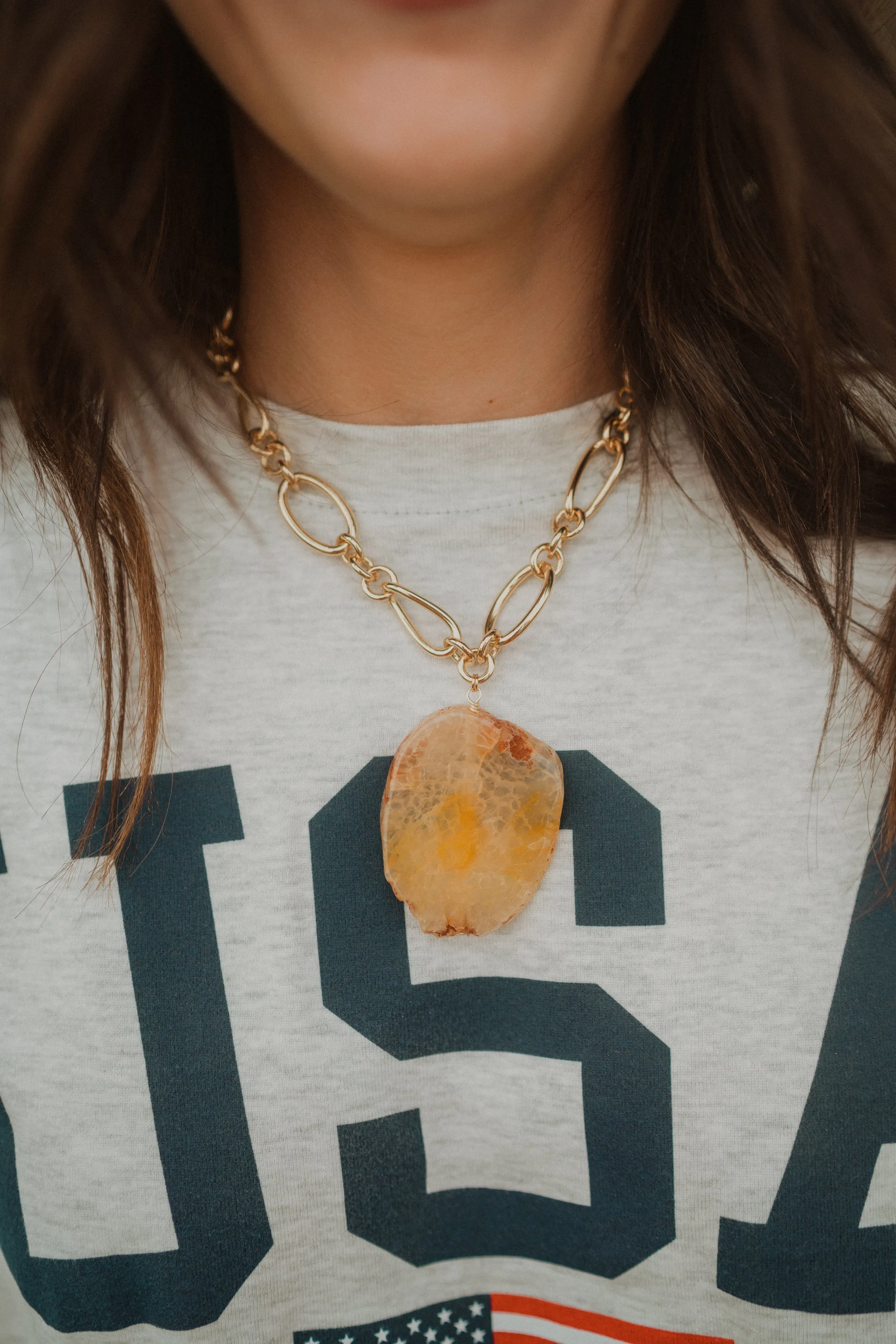 Kaley Necklace | Orange - FINAL SALE sold by Goldie Lew product image thumbnail 3