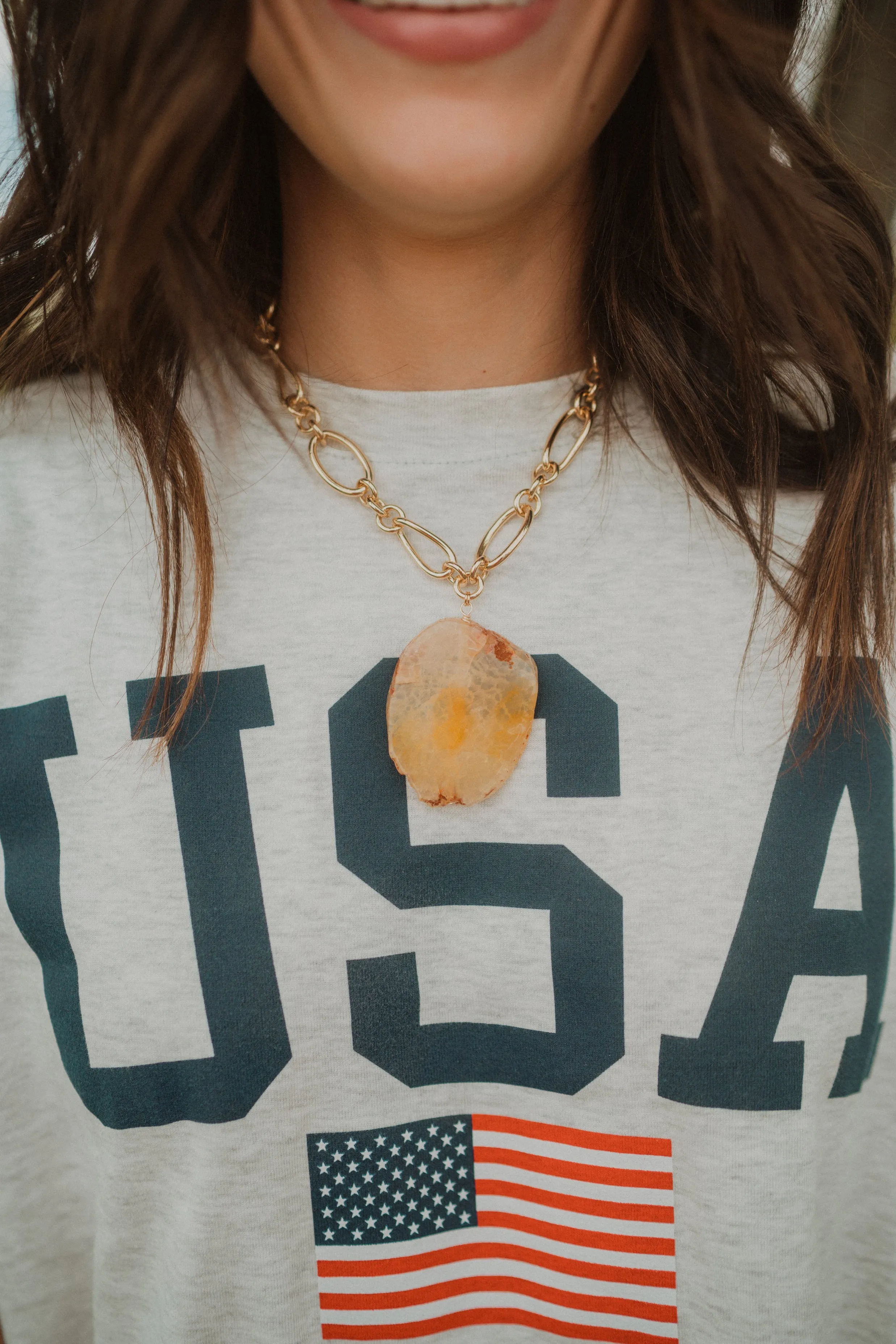 Kaley Necklace | Orange - FINAL SALE sold by Goldie Lew product image thumbnail 2