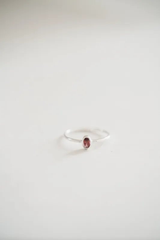 Aubrey Ring | Red Garnet sold by Goldie Lew