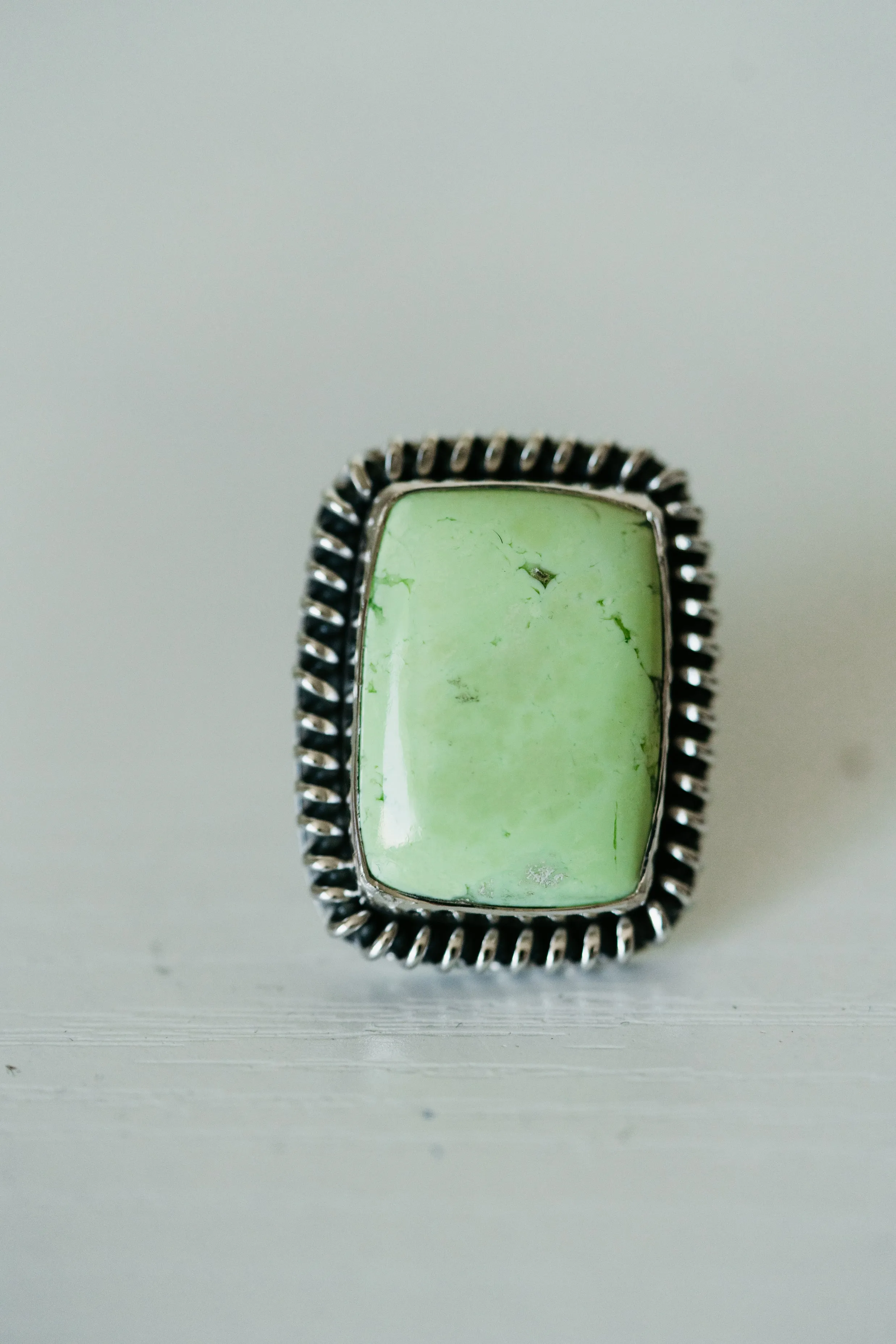 Pandora Ring | Lemon Chrysoprase sold by Goldie Lew product image thumbnail 4