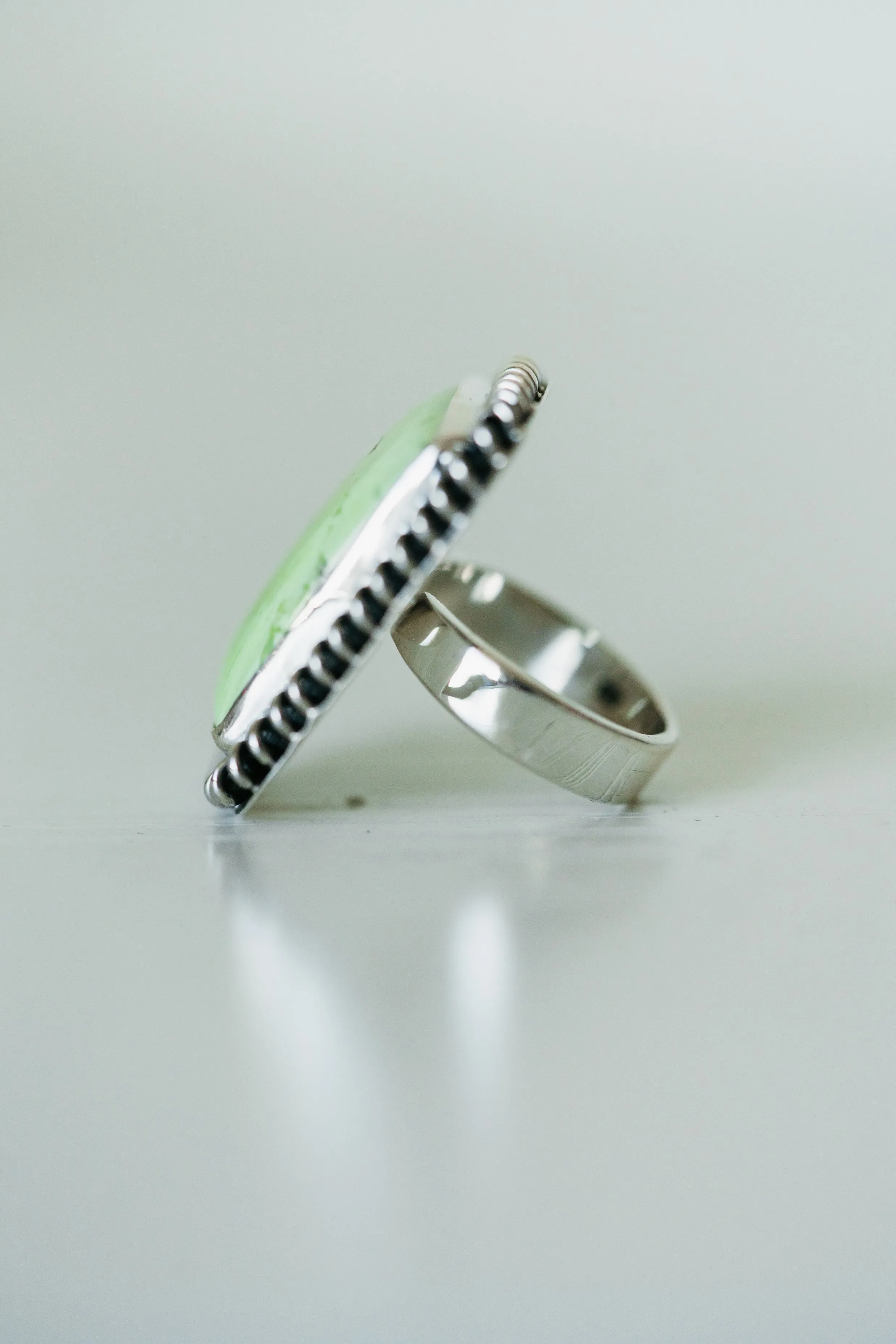 Pandora Ring | Lemon Chrysoprase sold by Goldie Lew product image thumbnail 5