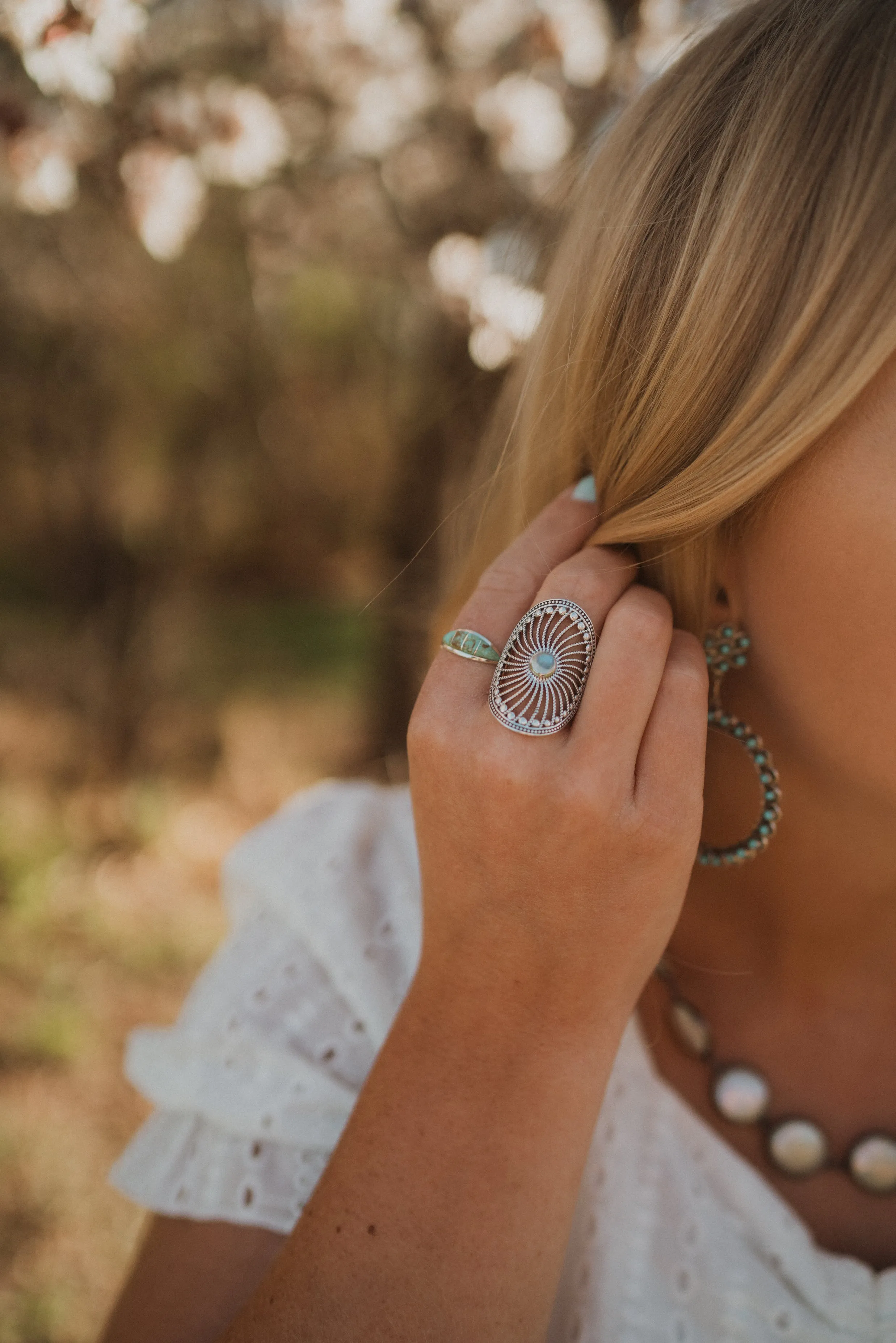 Evie Ring | Rainbow Moonstone - FINAL SALE sold by Goldie Lew product image thumbnail 3