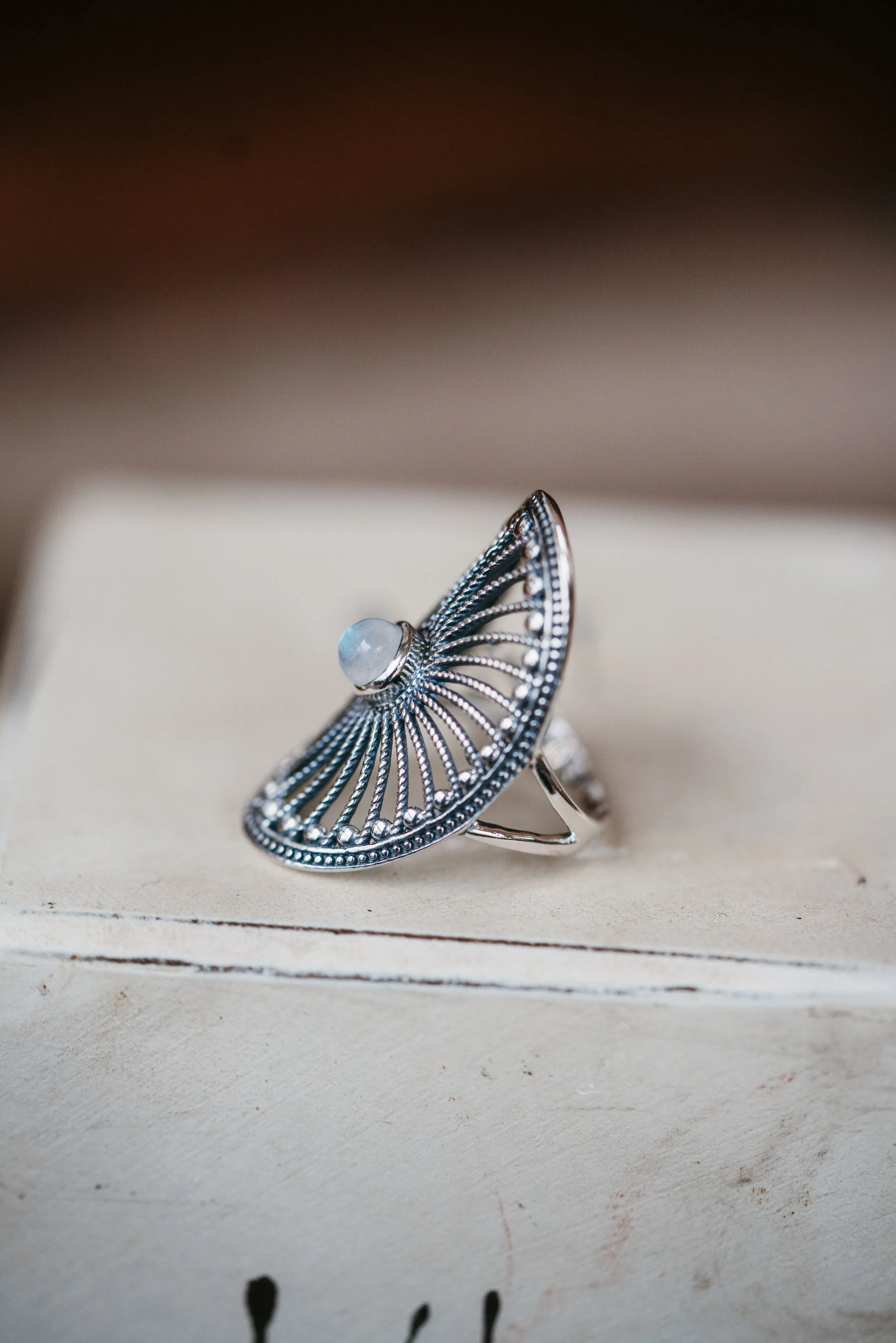 Evie Ring | Rainbow Moonstone - FINAL SALE sold by Goldie Lew product image thumbnail 2
