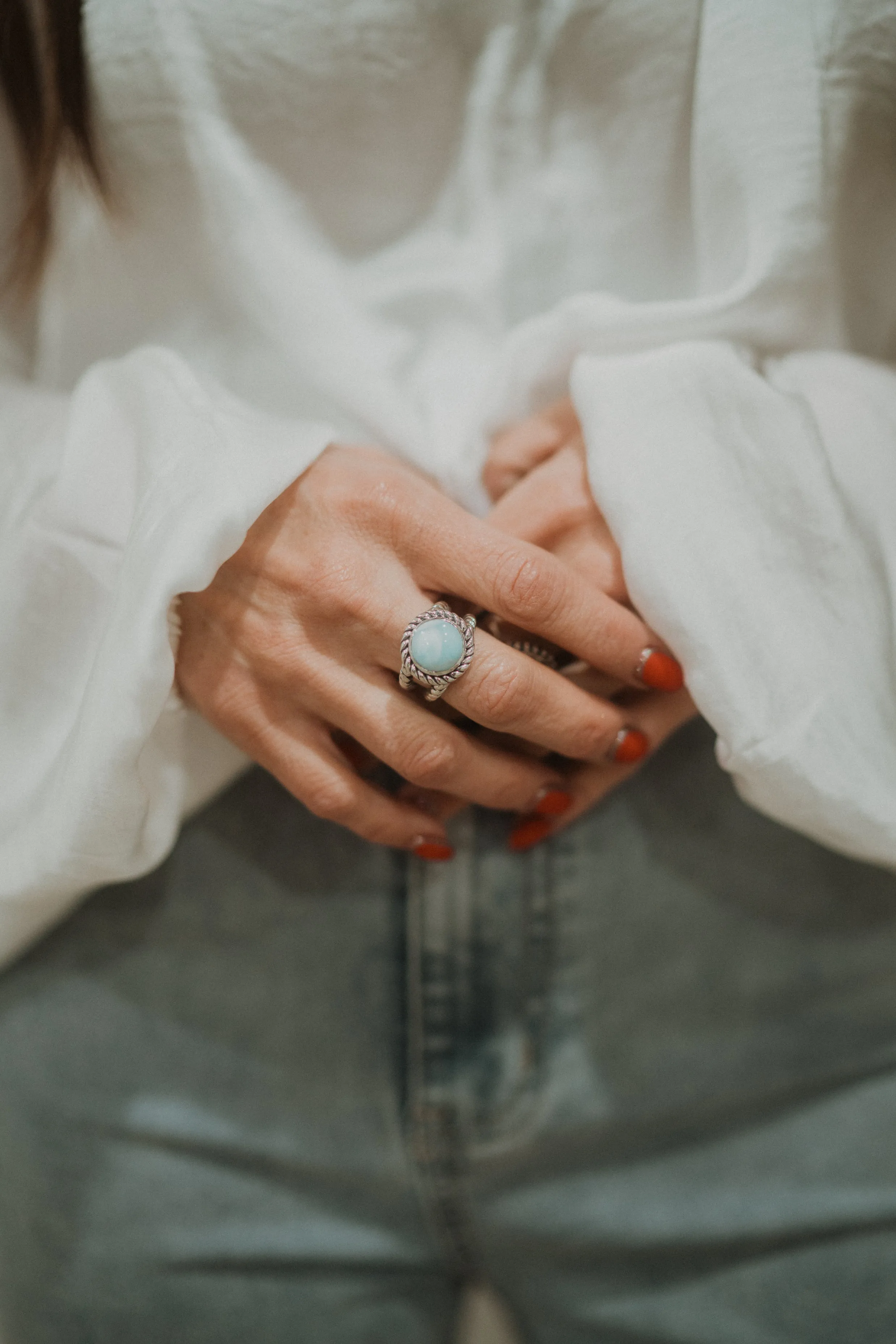 Huck Ring | Larimar - FINAL SALE sold by Goldie Lew product image thumbnail 2