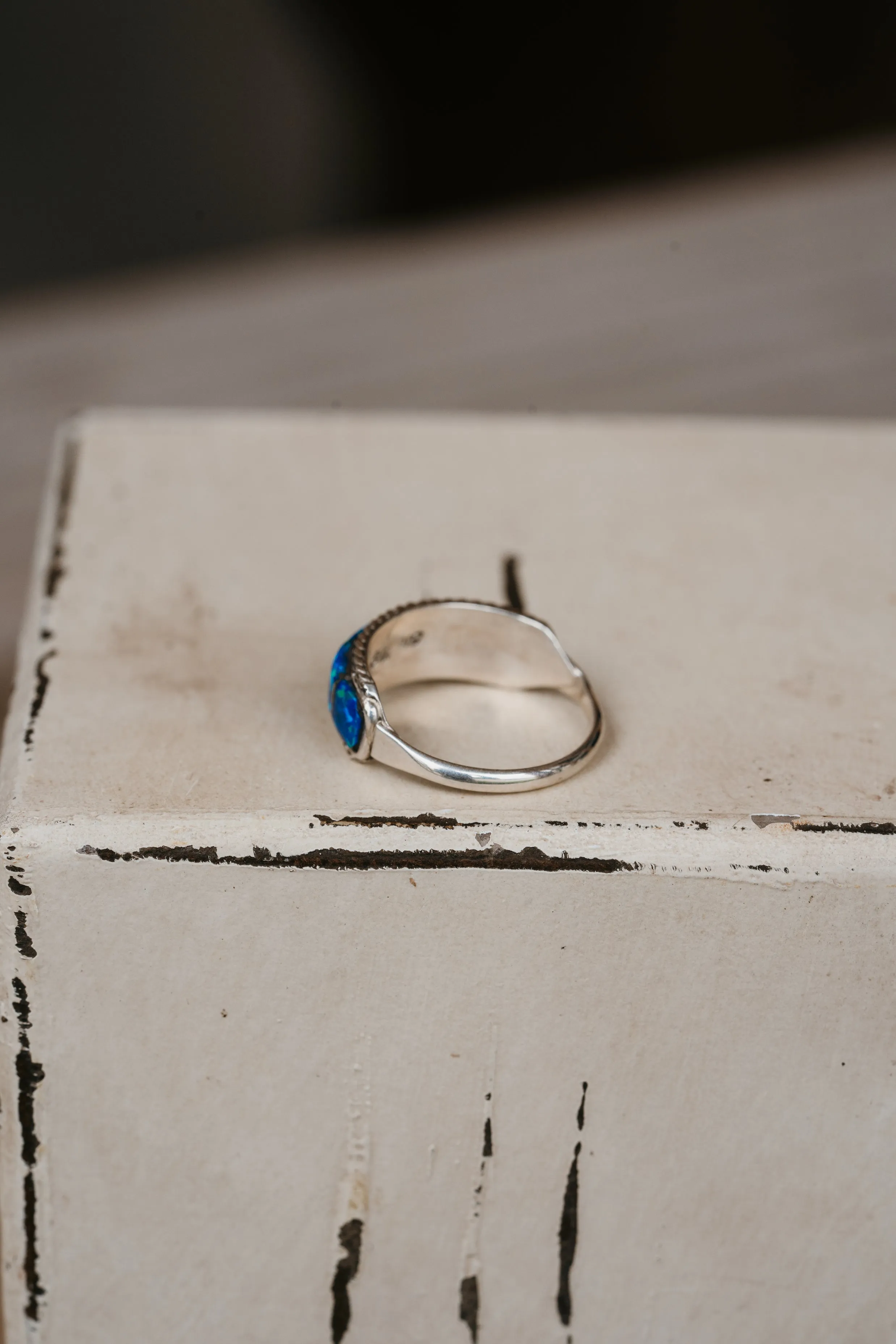 Chloe Ring | Blue Opal - FINAL SALE sold by Goldie Lew product image thumbnail 3