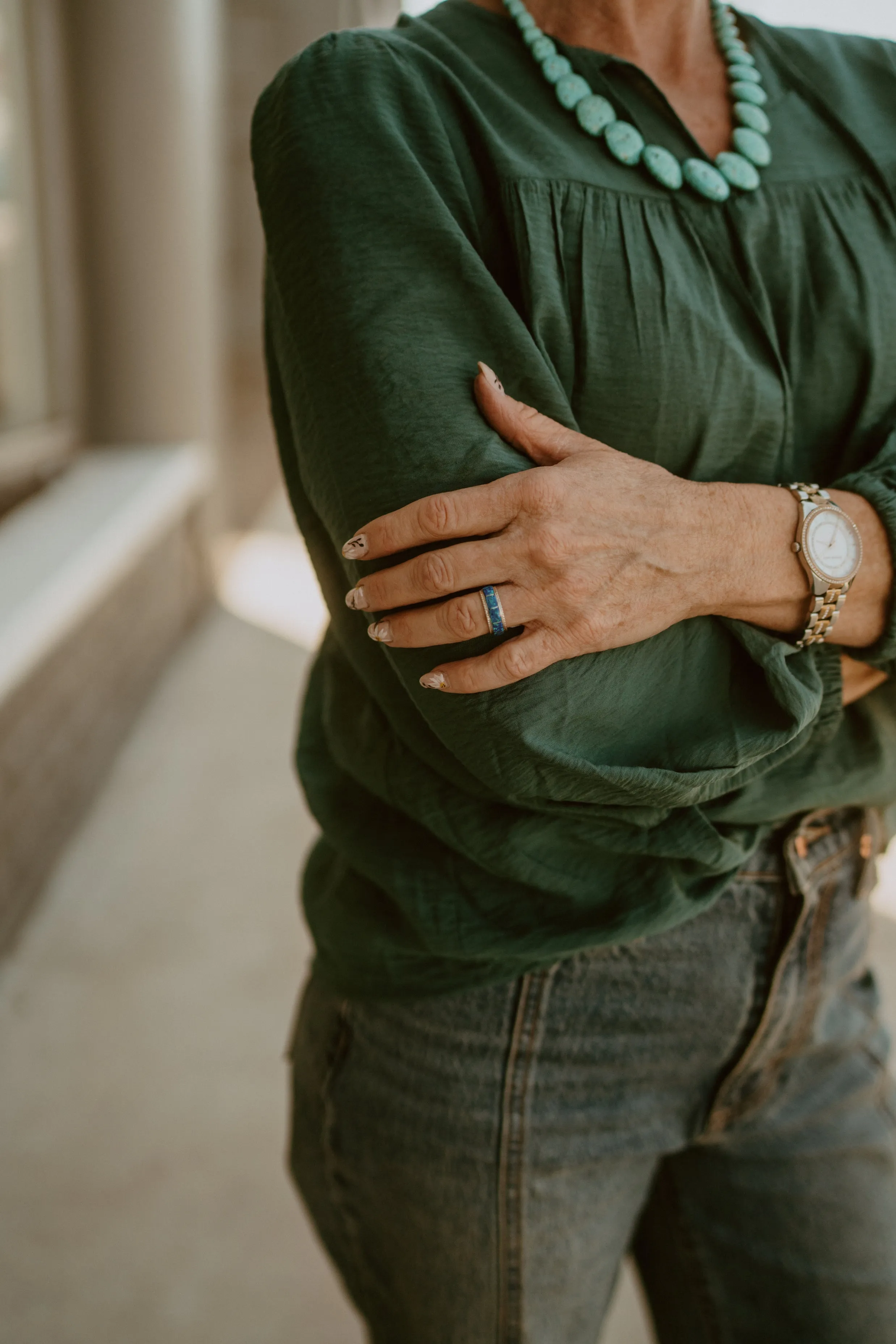 Chloe Ring | Blue Opal - FINAL SALE sold by Goldie Lew product image thumbnail 4