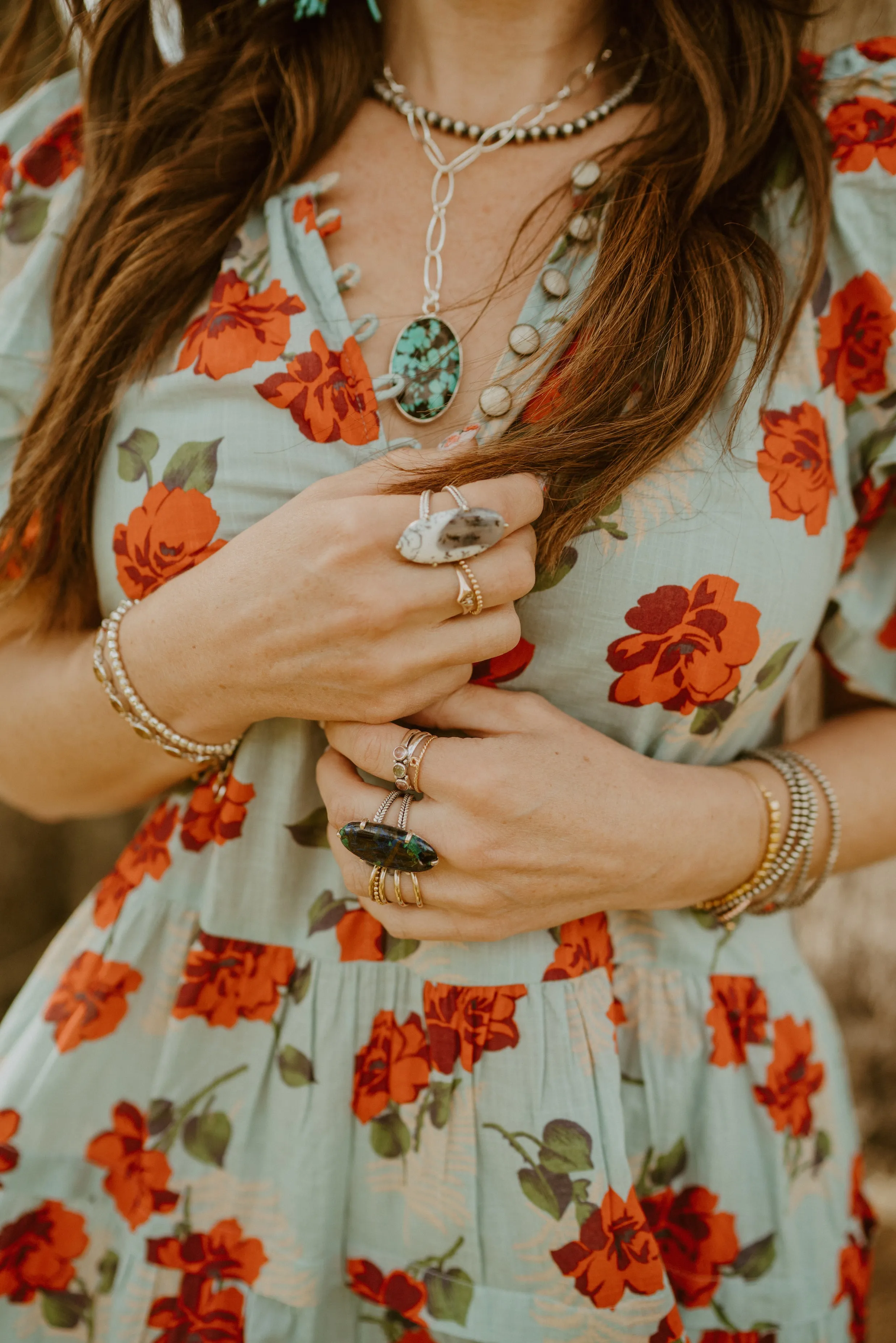 Lynn Ring | Amazonite Malachite - FINAL SALE sold by Goldie Lew product image thumbnail 3