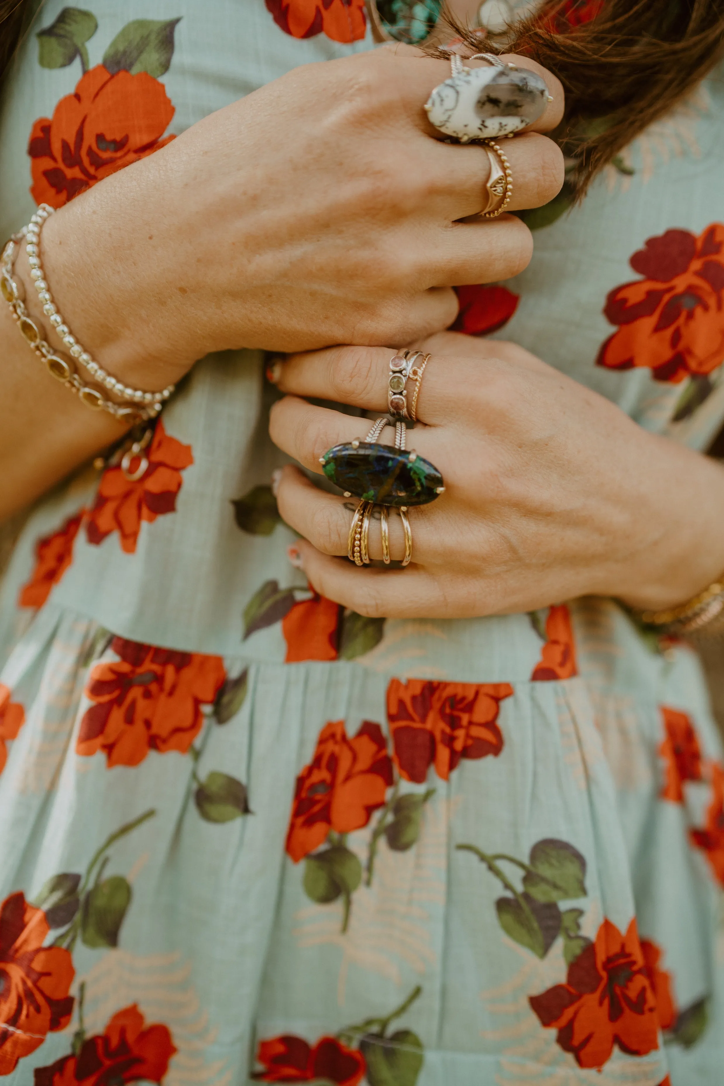 Lynn Ring | Amazonite Malachite - FINAL SALE sold by Goldie Lew product image thumbnail 4