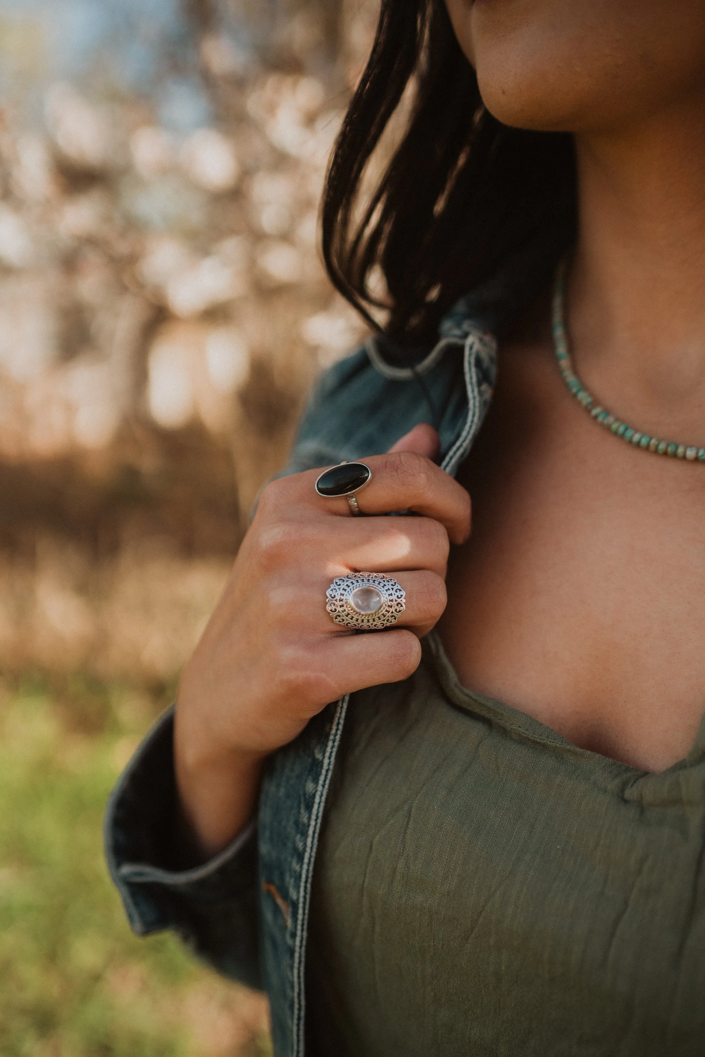 Claire Ring | Rose Quartz - FINAL SALE sold by Goldie Lew product image thumbnail 3