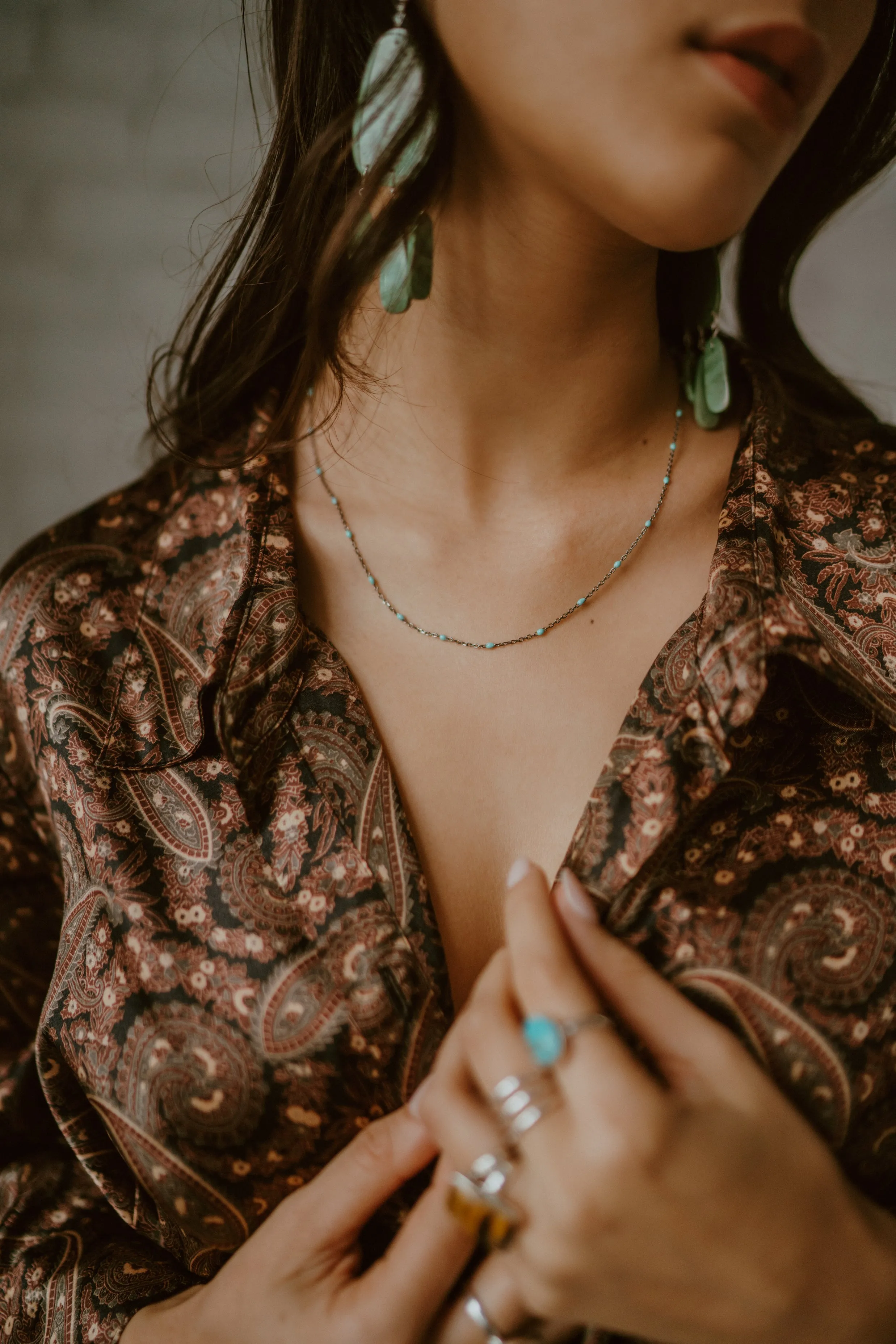 Maria Necklace | Turquoise sold by Goldie Lew product image thumbnail 3