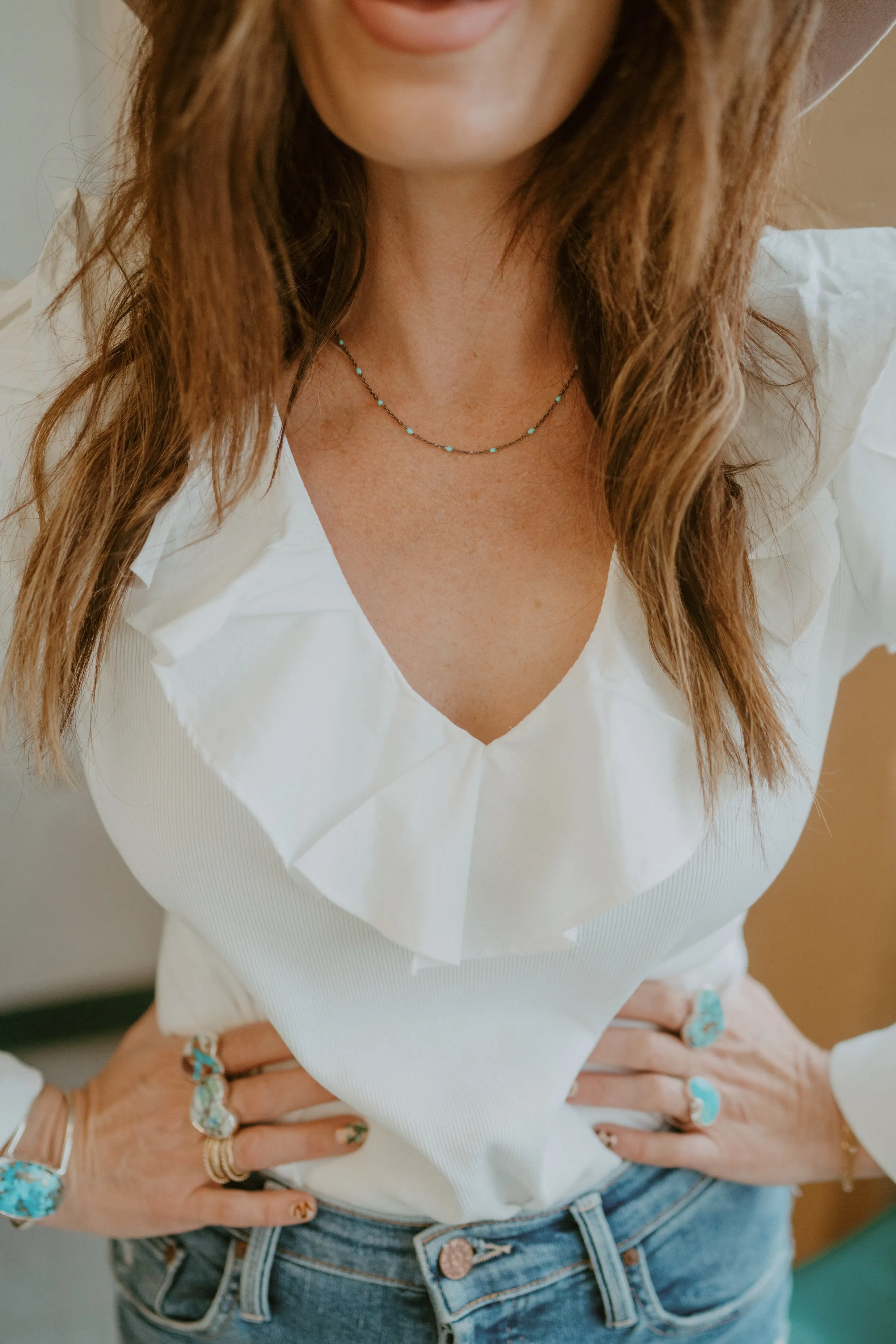 Maria Necklace | Turquoise sold by Goldie Lew product image thumbnail 2