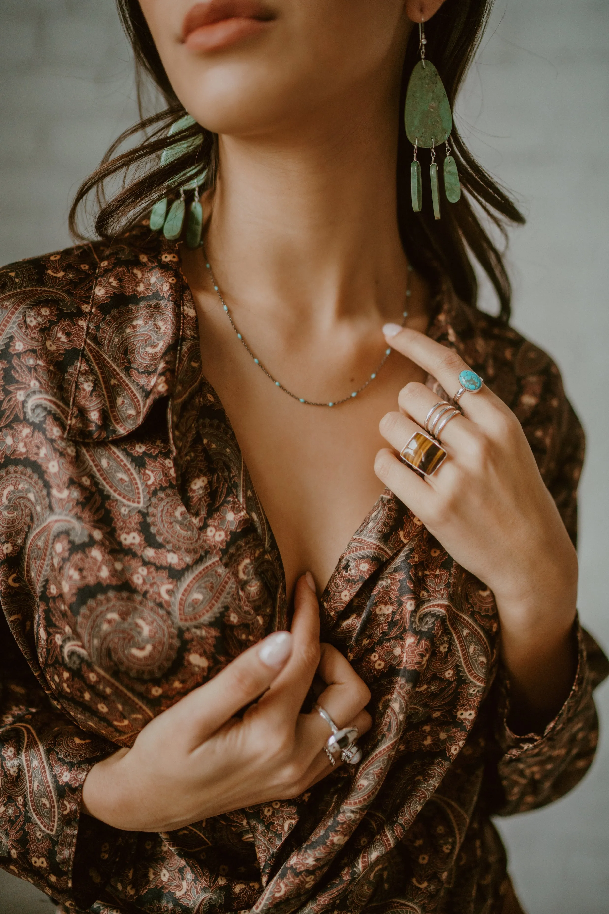 Maria Necklace | Turquoise sold by Goldie Lew product image thumbnail 4