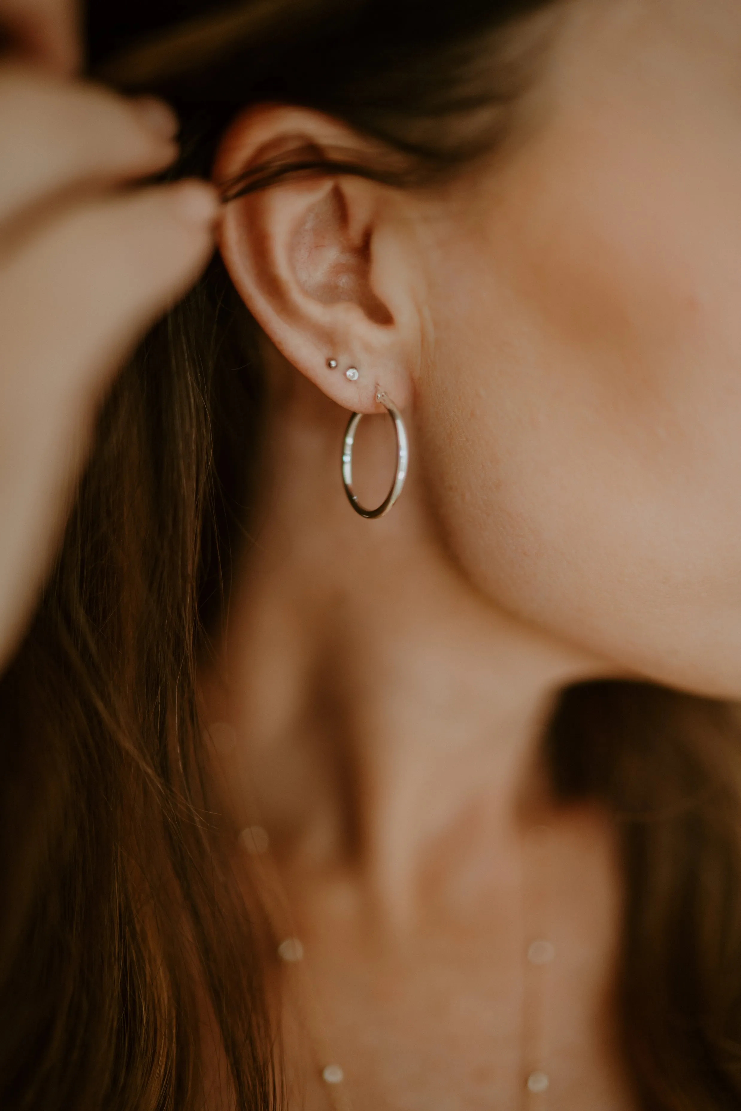 Silver Hoops | Medium sold by Goldie Lew product image thumbnail 2