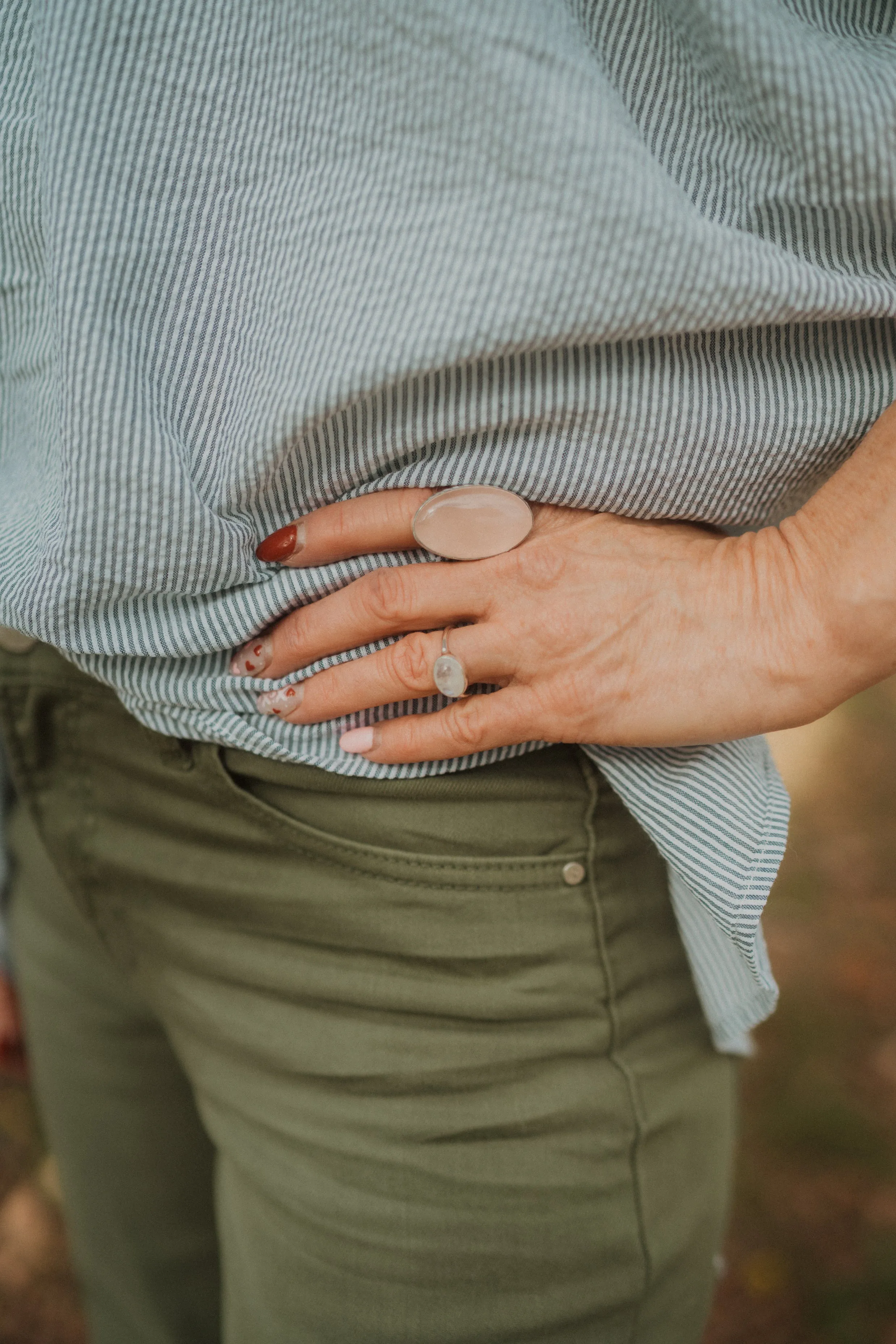 Jess Ring | Rainbow Moonstone sold by Goldie Lew product image thumbnail 3