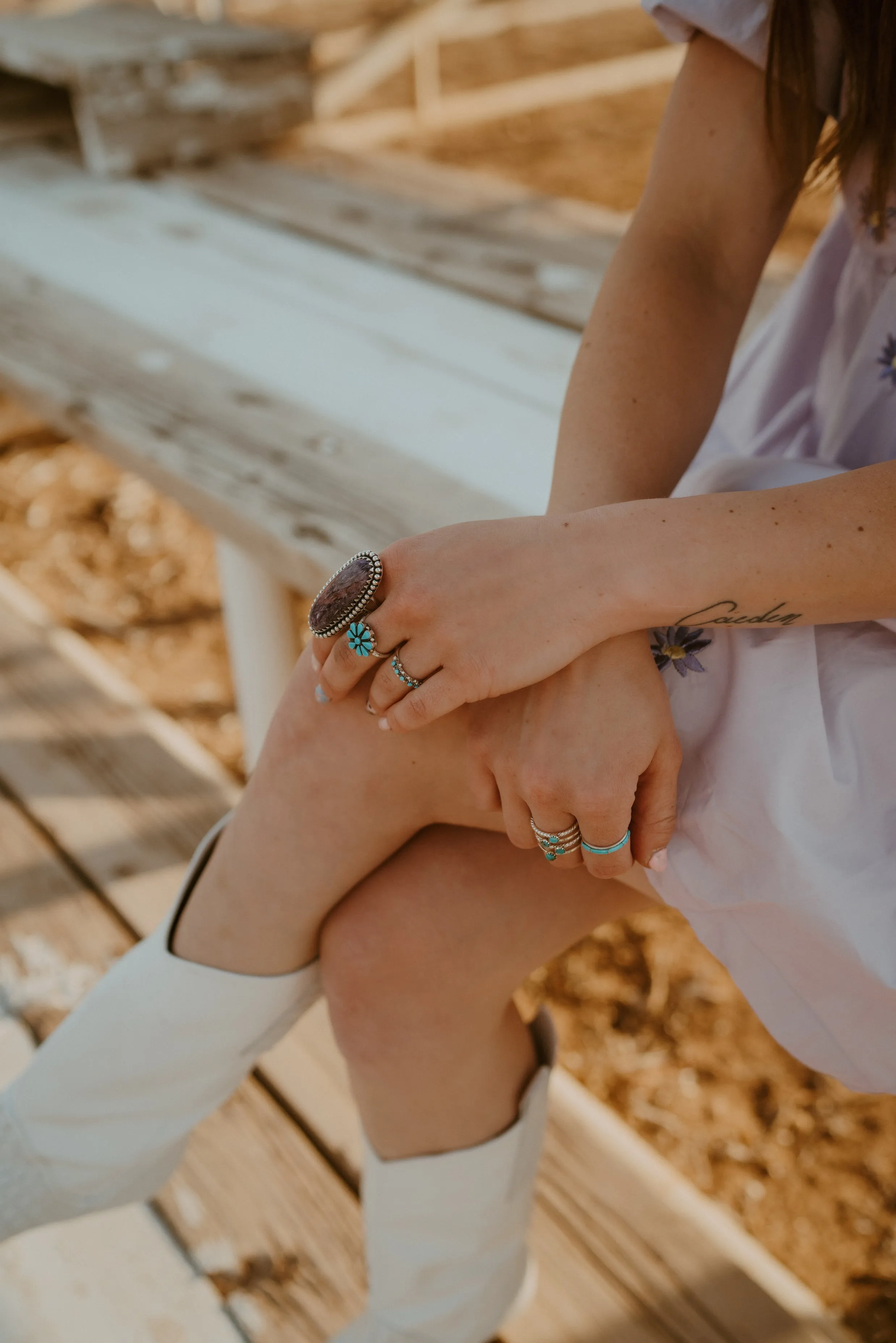 Hattie Ring | Turquoise - FINAL SALE sold by Goldie Lew product image thumbnail 5